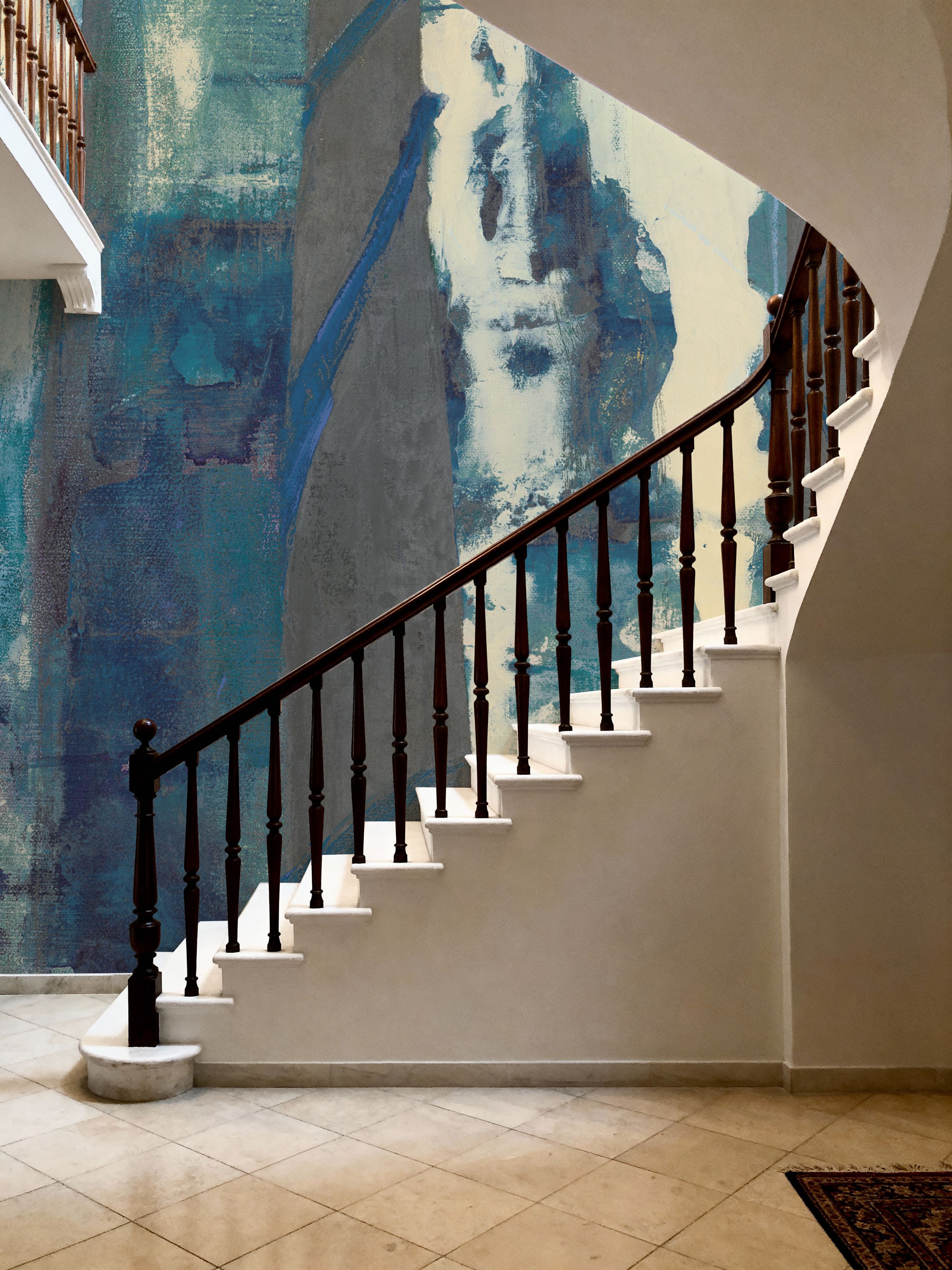 Deep Woods III Indigo on Gray