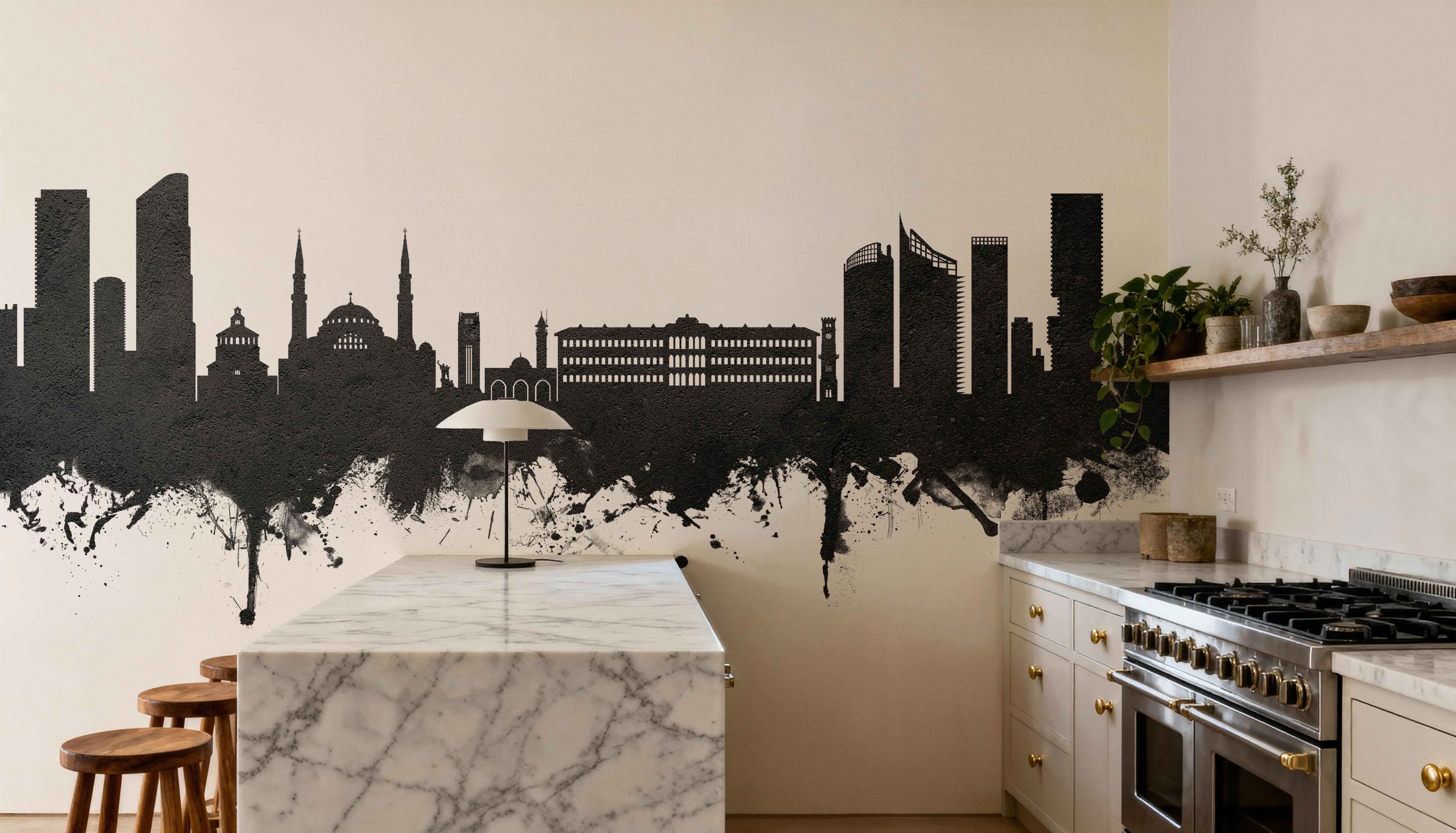 Beirut Lebanon Skyline Black & White