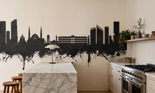 Beirut Lebanon Skyline Black & White