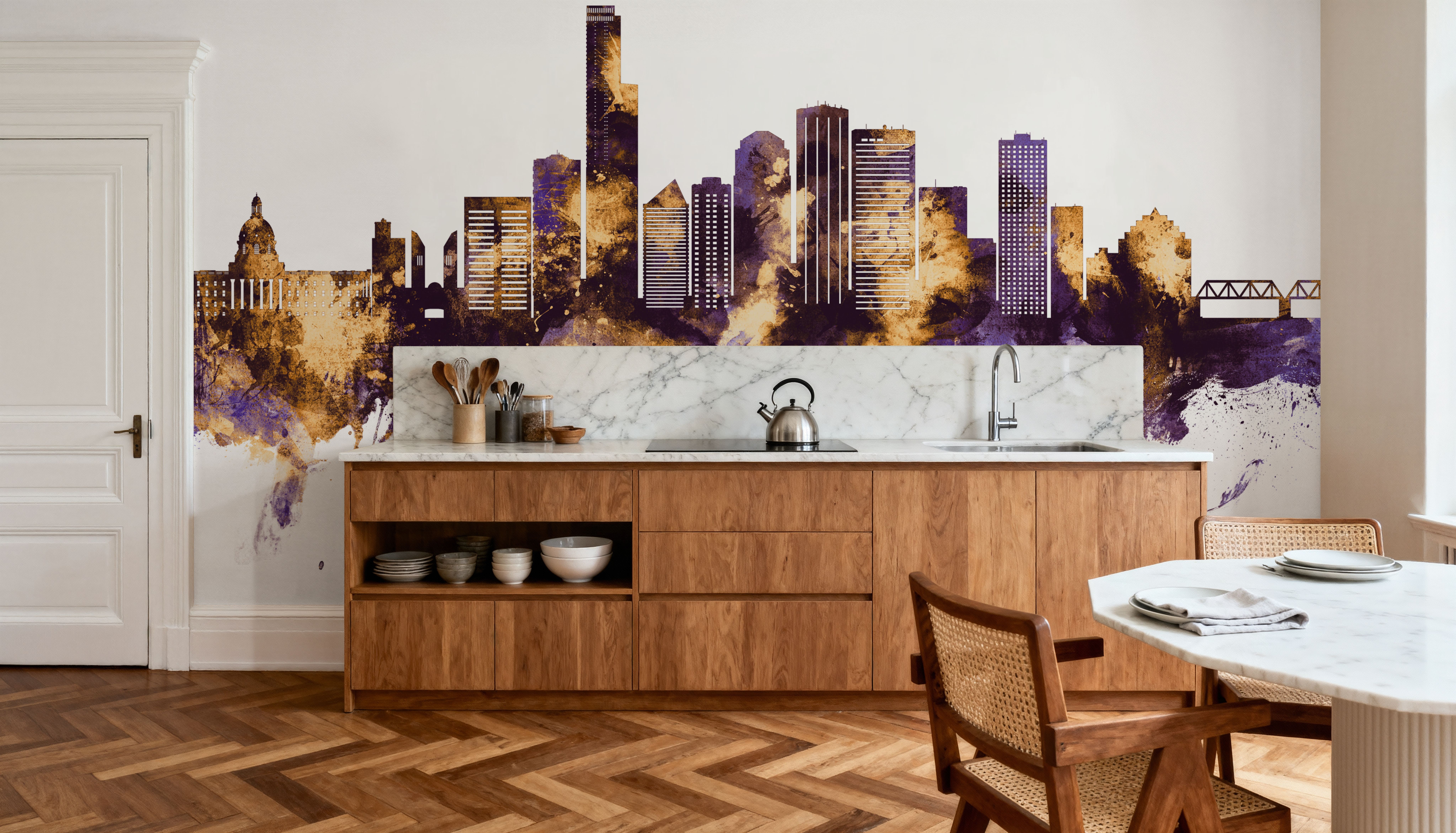 Edmonton Canada Skyline Purple & Gold