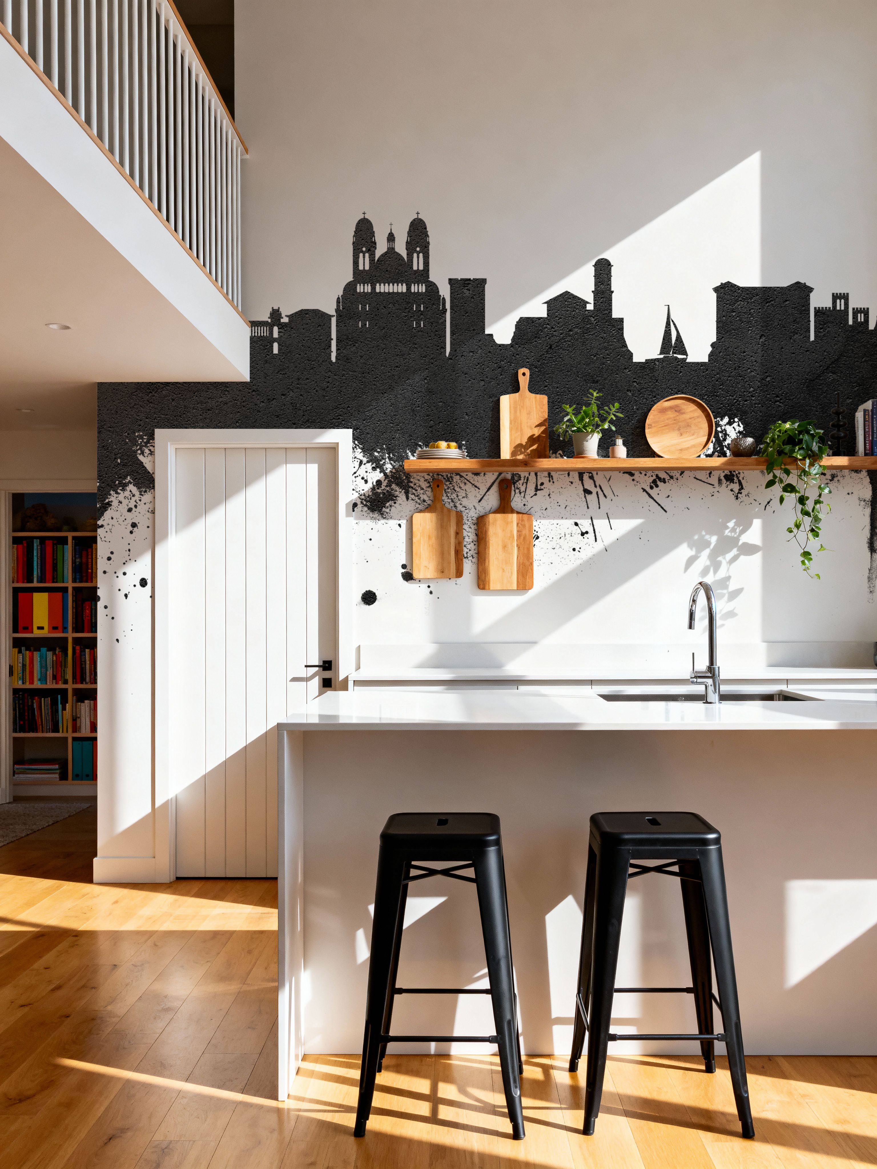 Marseille France Skyline Black & White