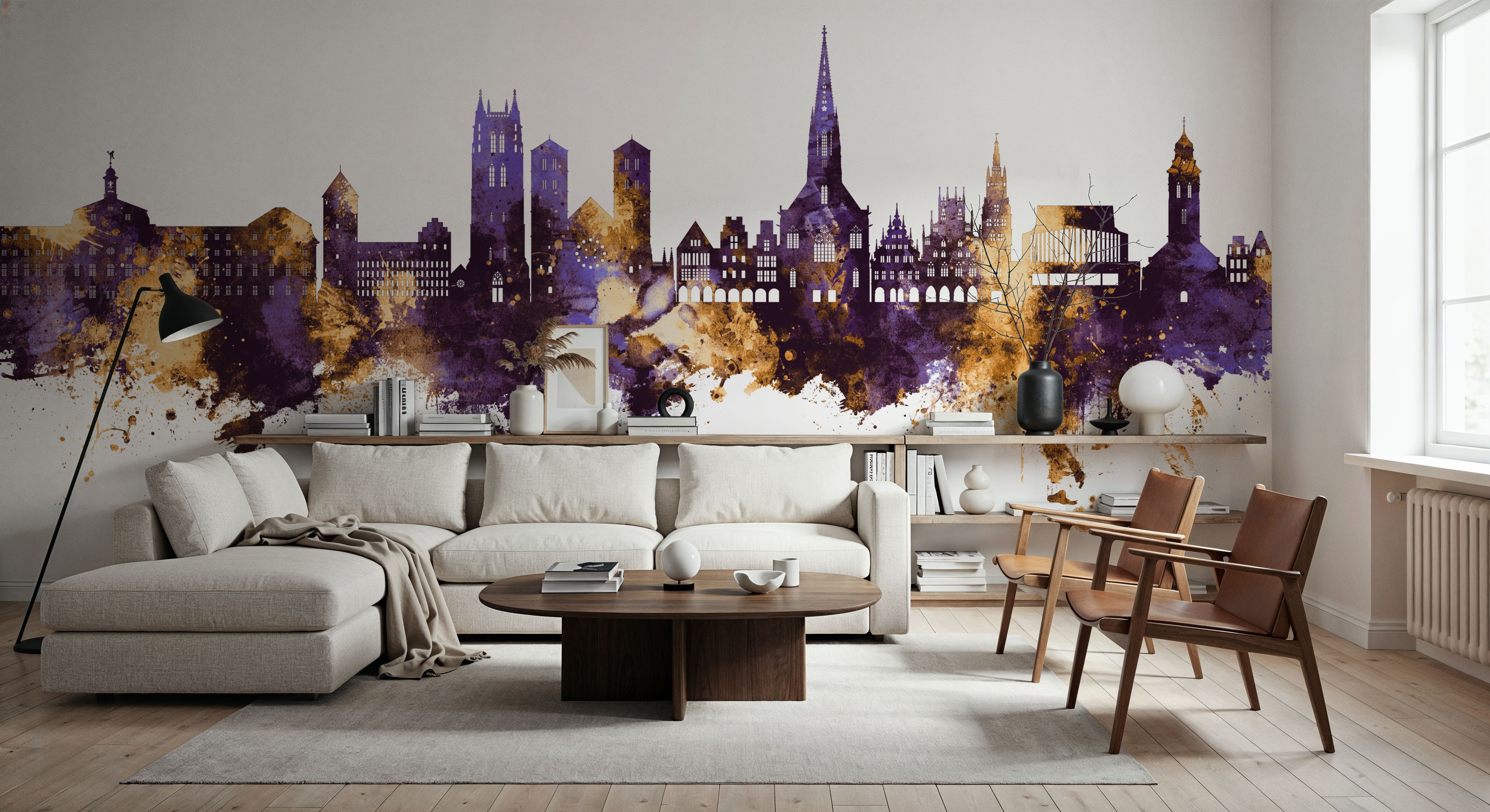 Münster Germany Skyline Purple & Gold