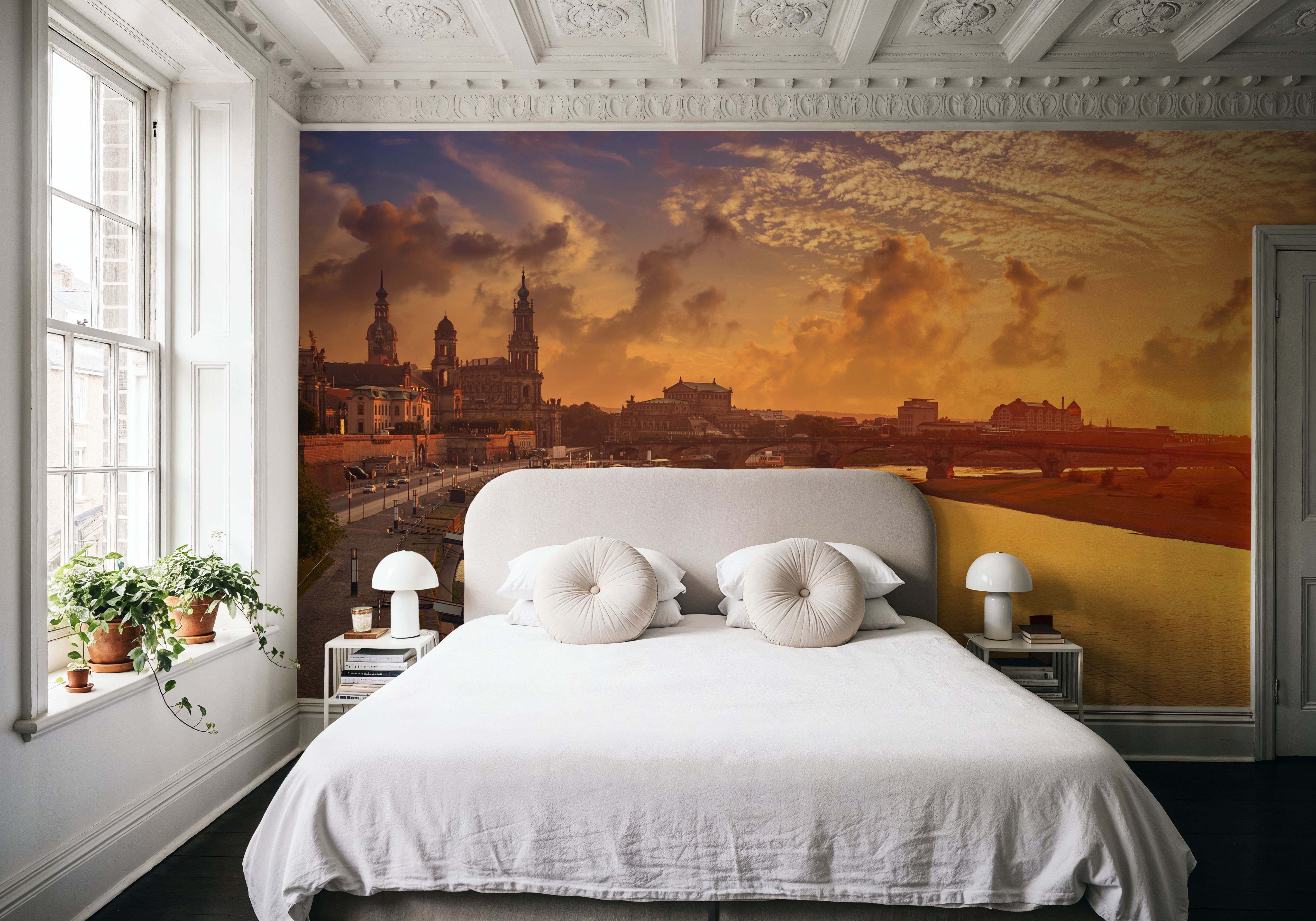 Dresden and Elbe River at Sunset , Wallpaper