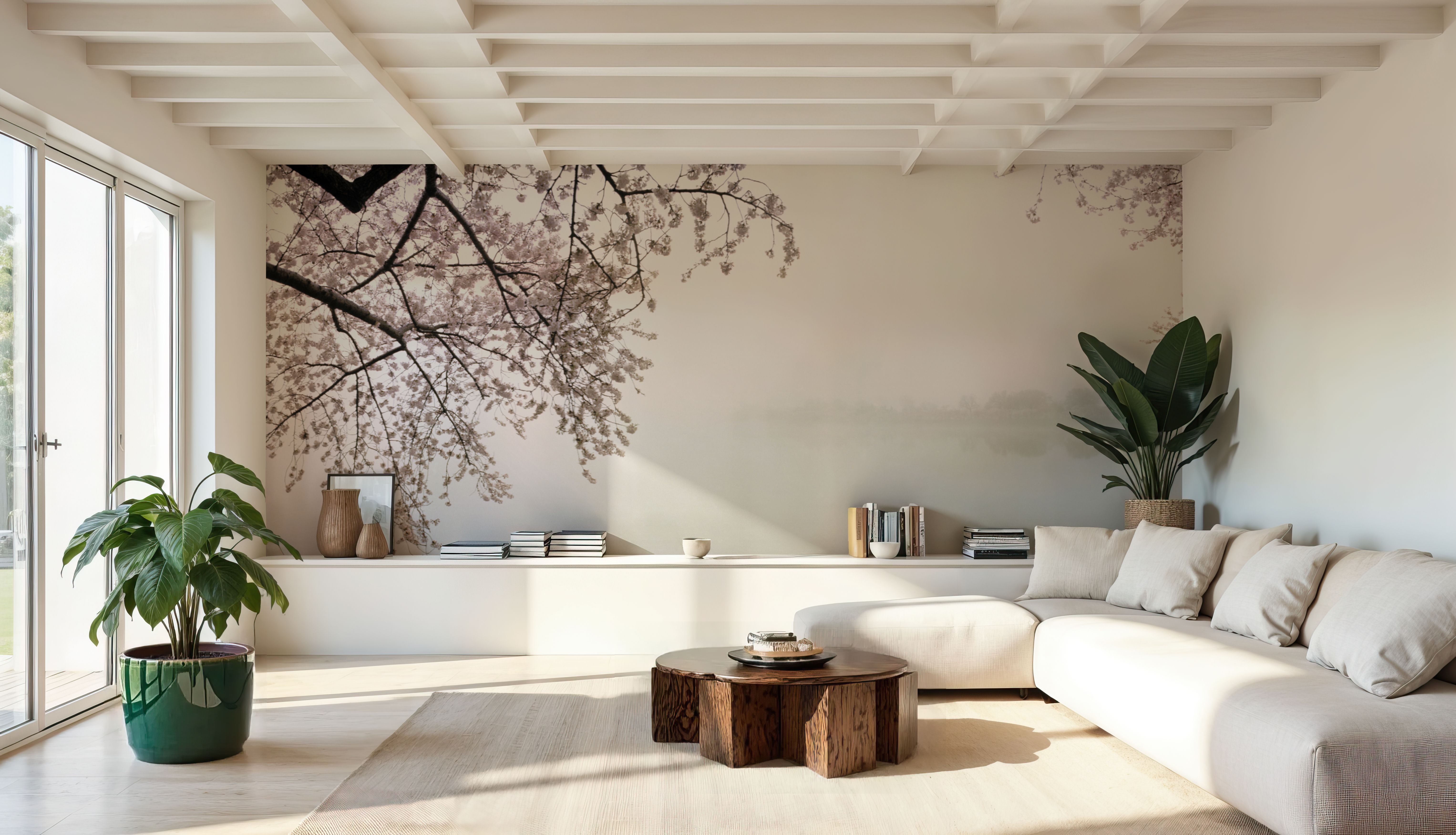 Sakura Mist Path, Wallpaper