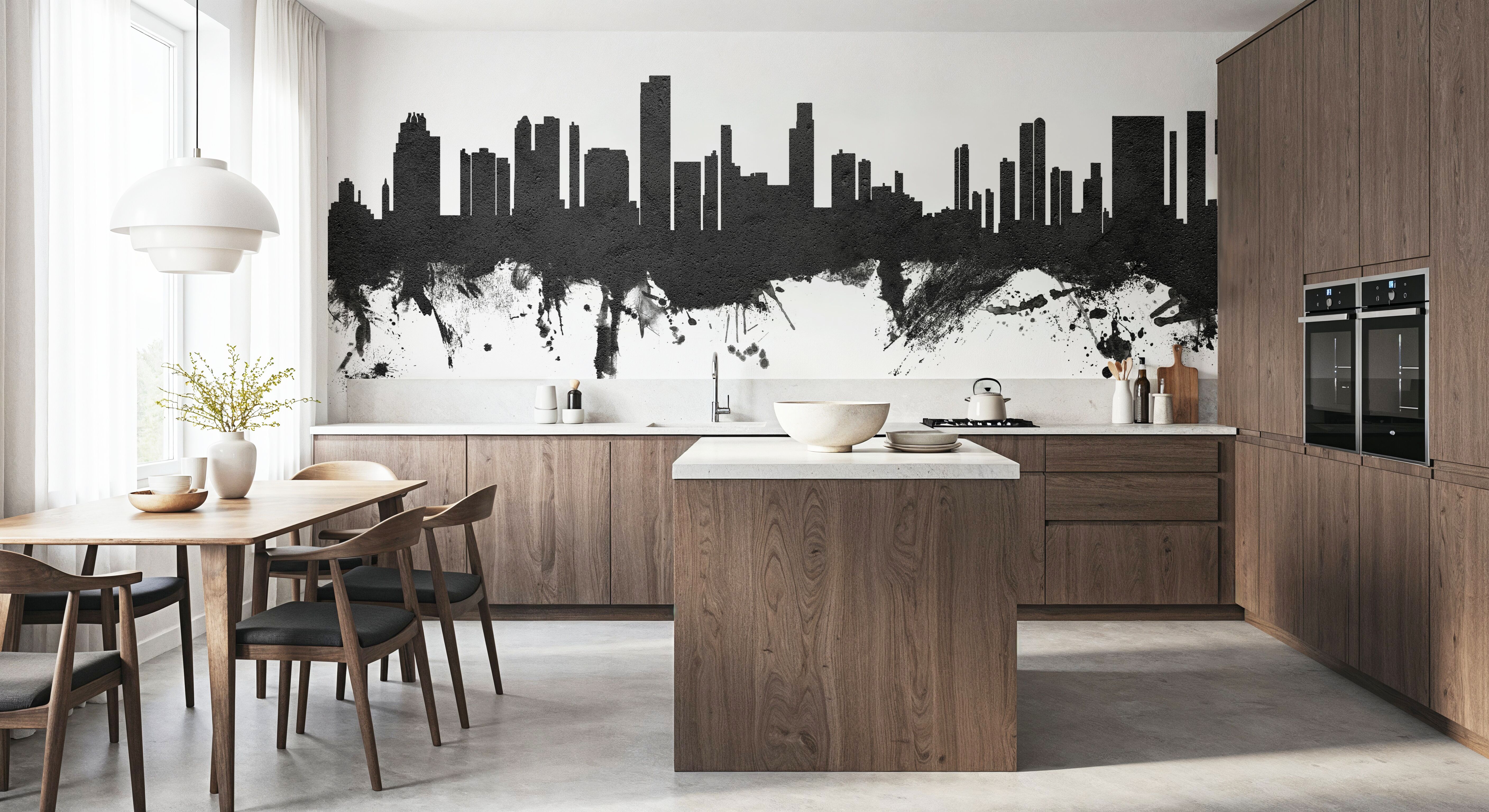 Honolulu Hawaii Skyline Black & White