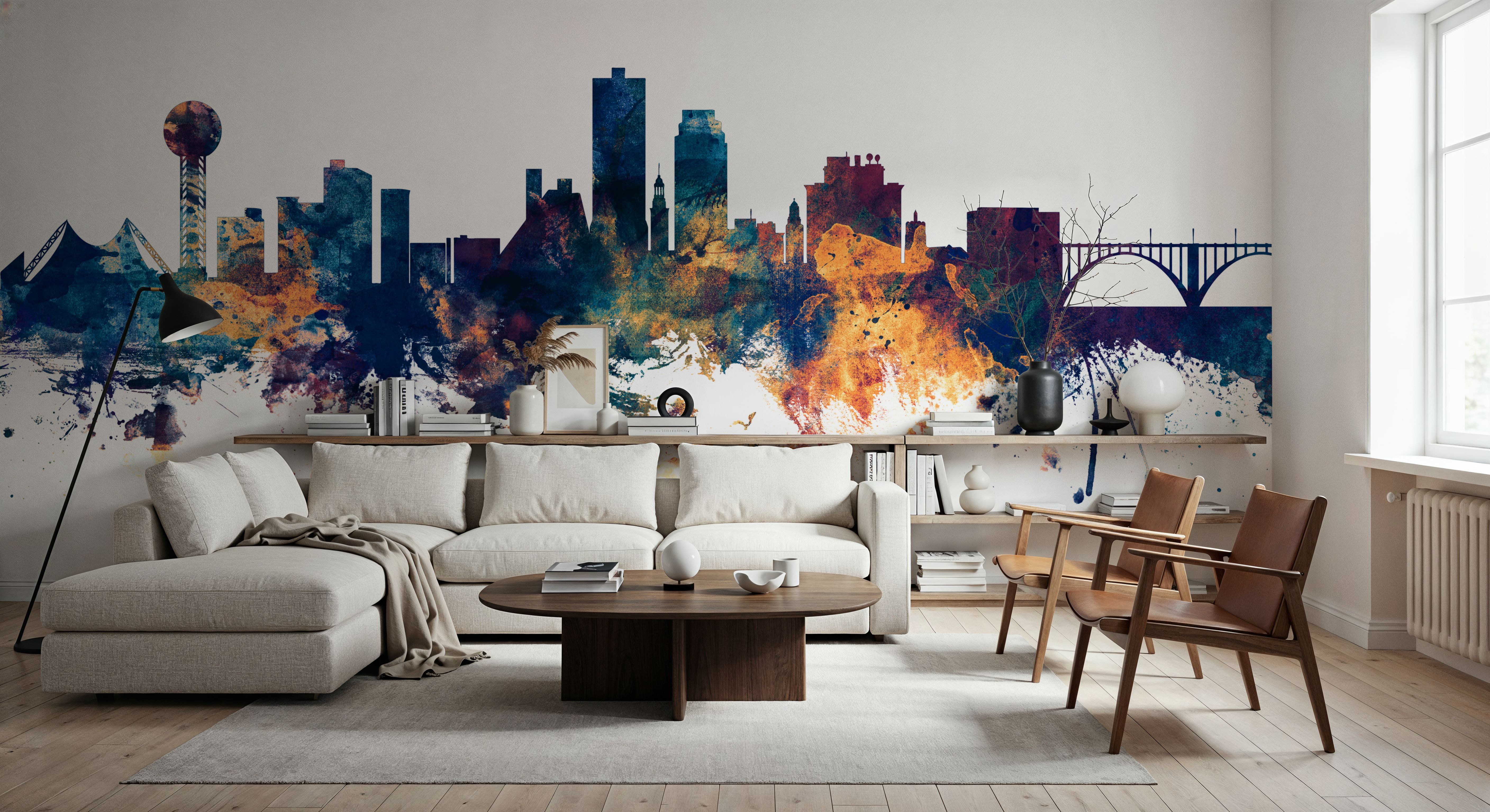 Knoxville Tennessee Skyline Blue & Bronze