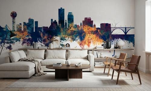 Knoxville Tennessee Skyline Blue & Bronze