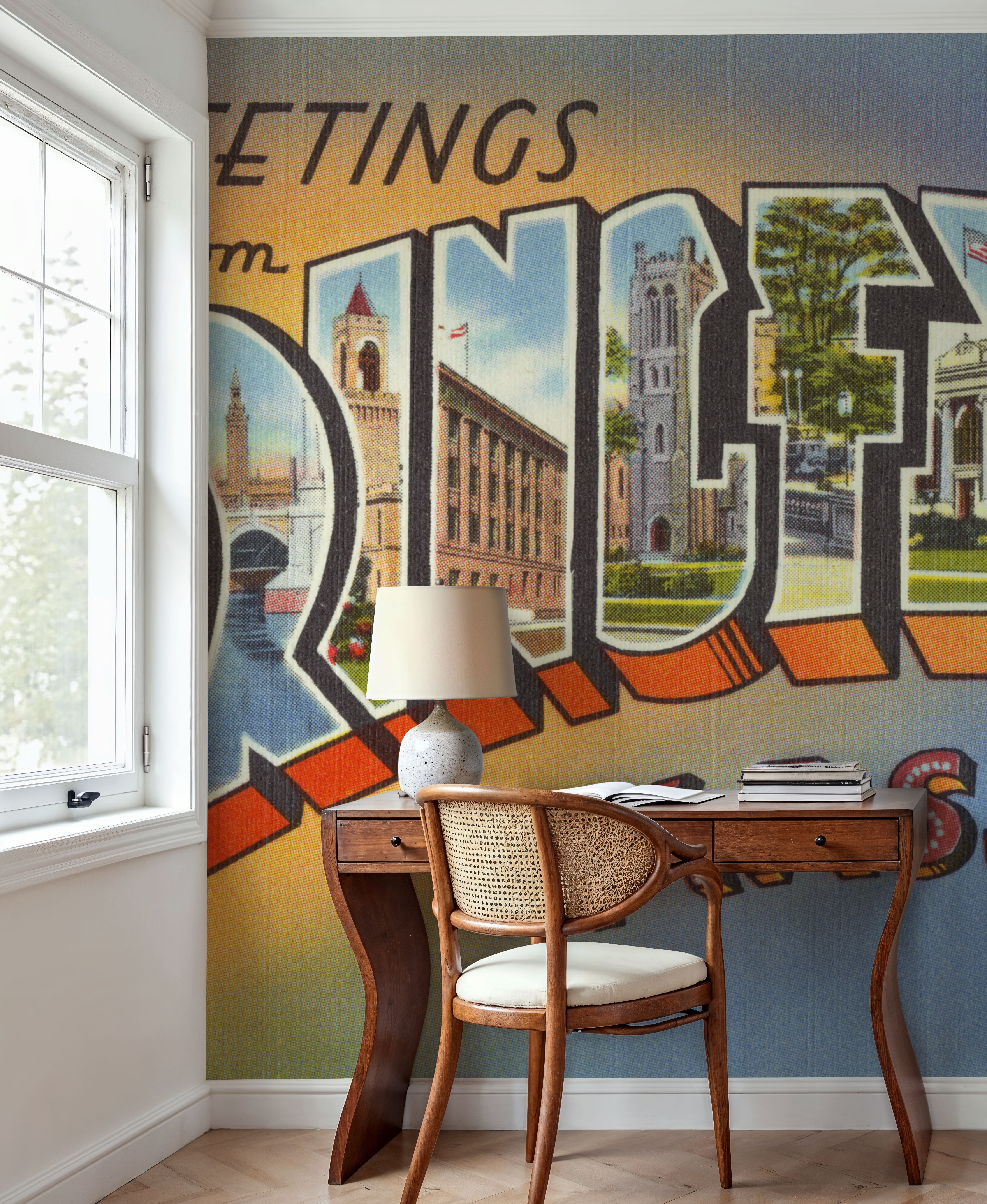 Greetings from Springfield Mass. - Screenprint Postcard