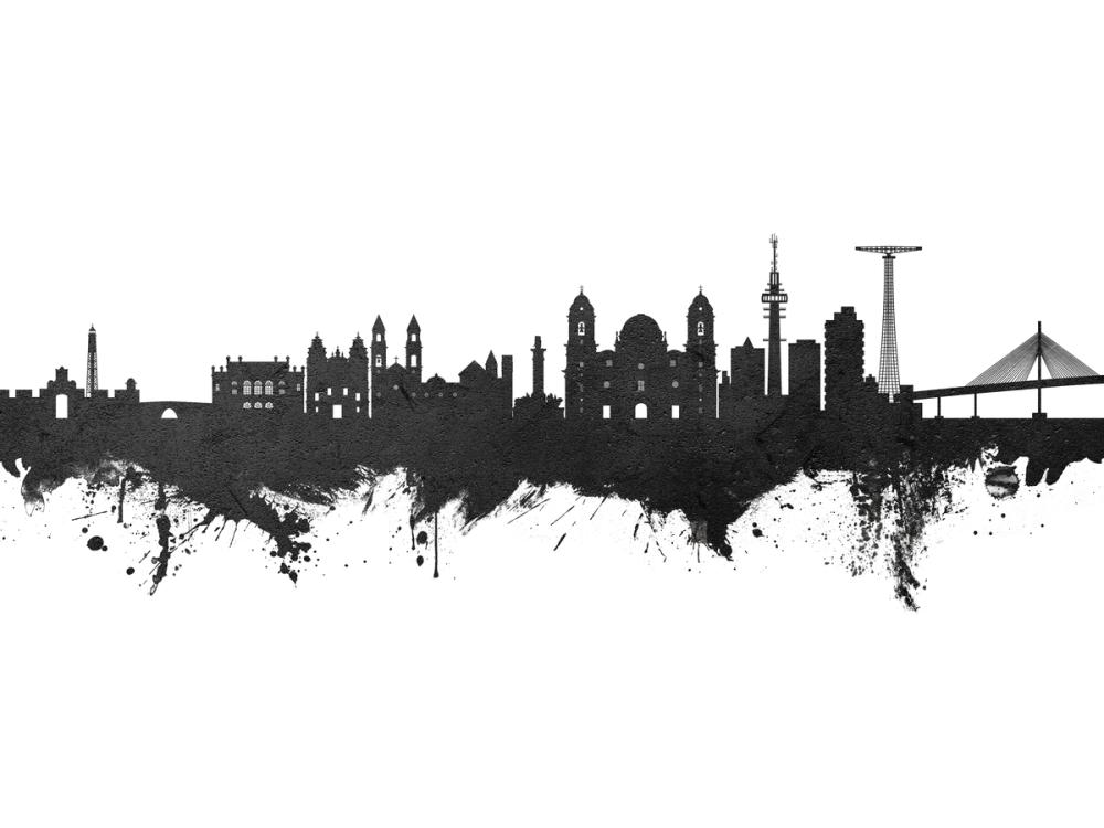 Cádiz Spain Skyline Black & White