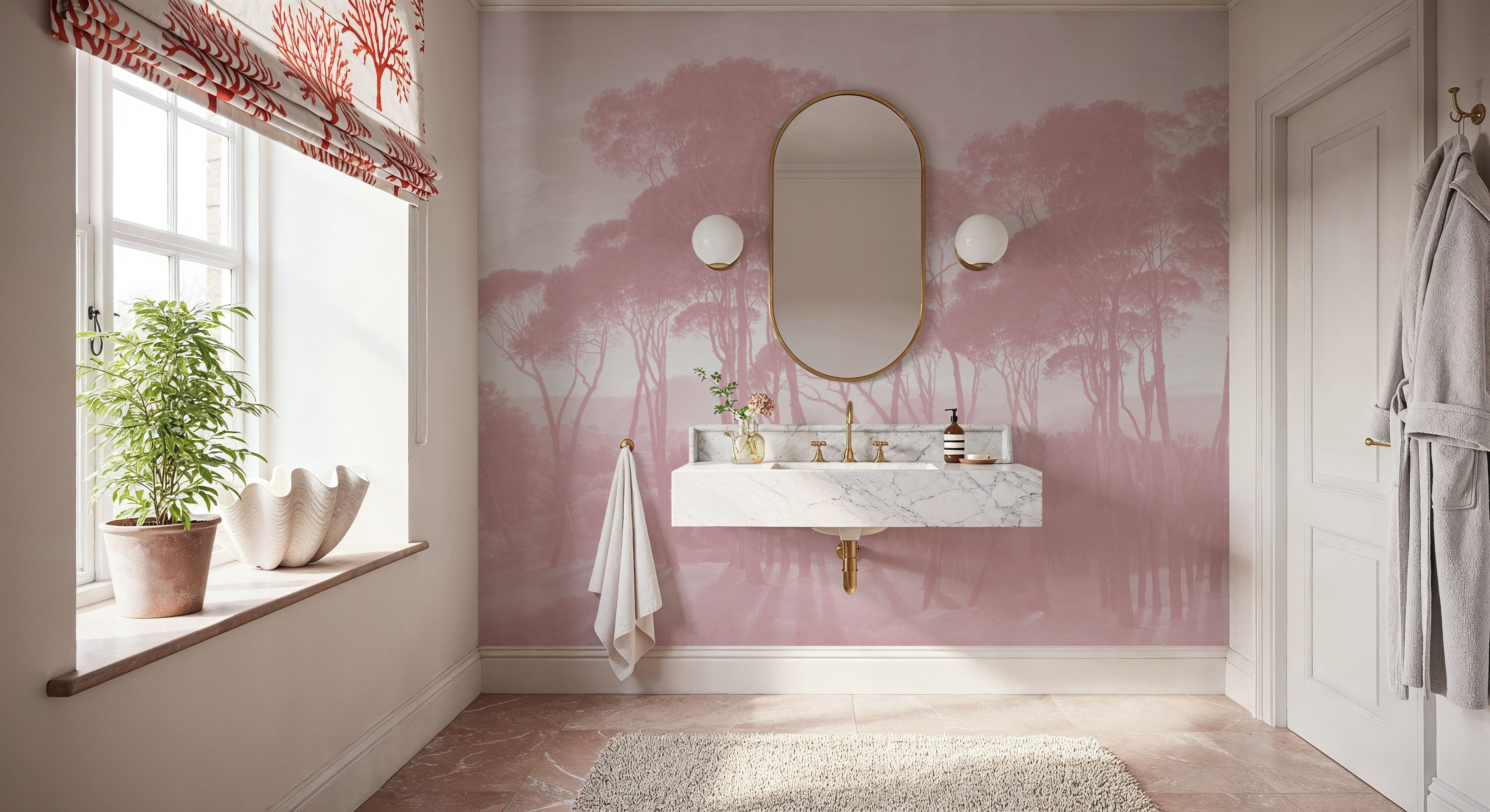 Mediterranean Pine Landscape, Dusty Pink