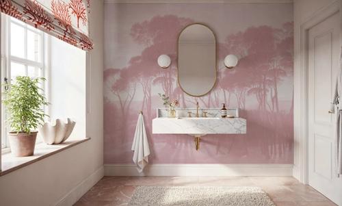Mediterranean Pine Landscape, Dusty Pink