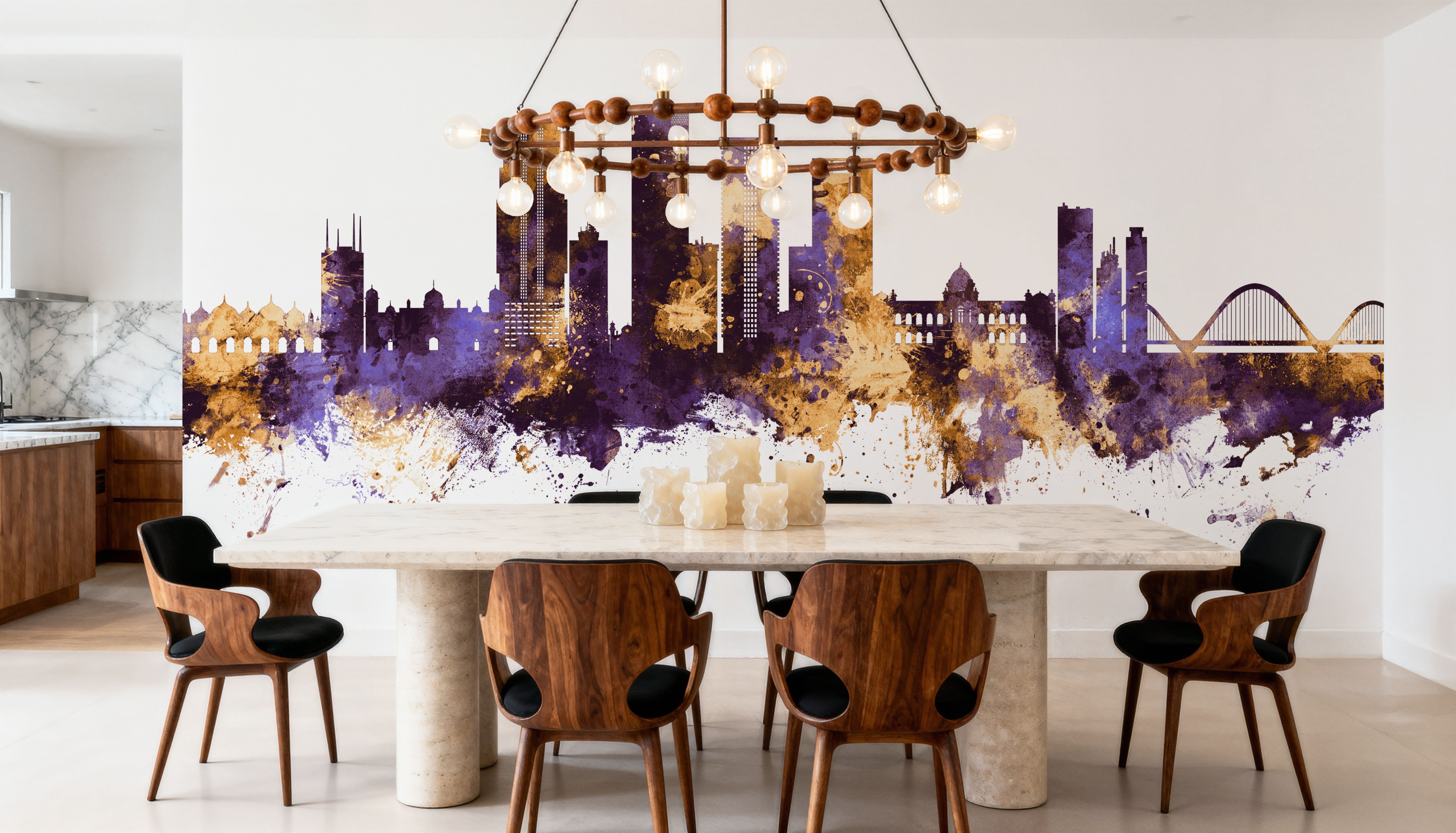 Dhaka Bangladesh Skyline Purple & Gold