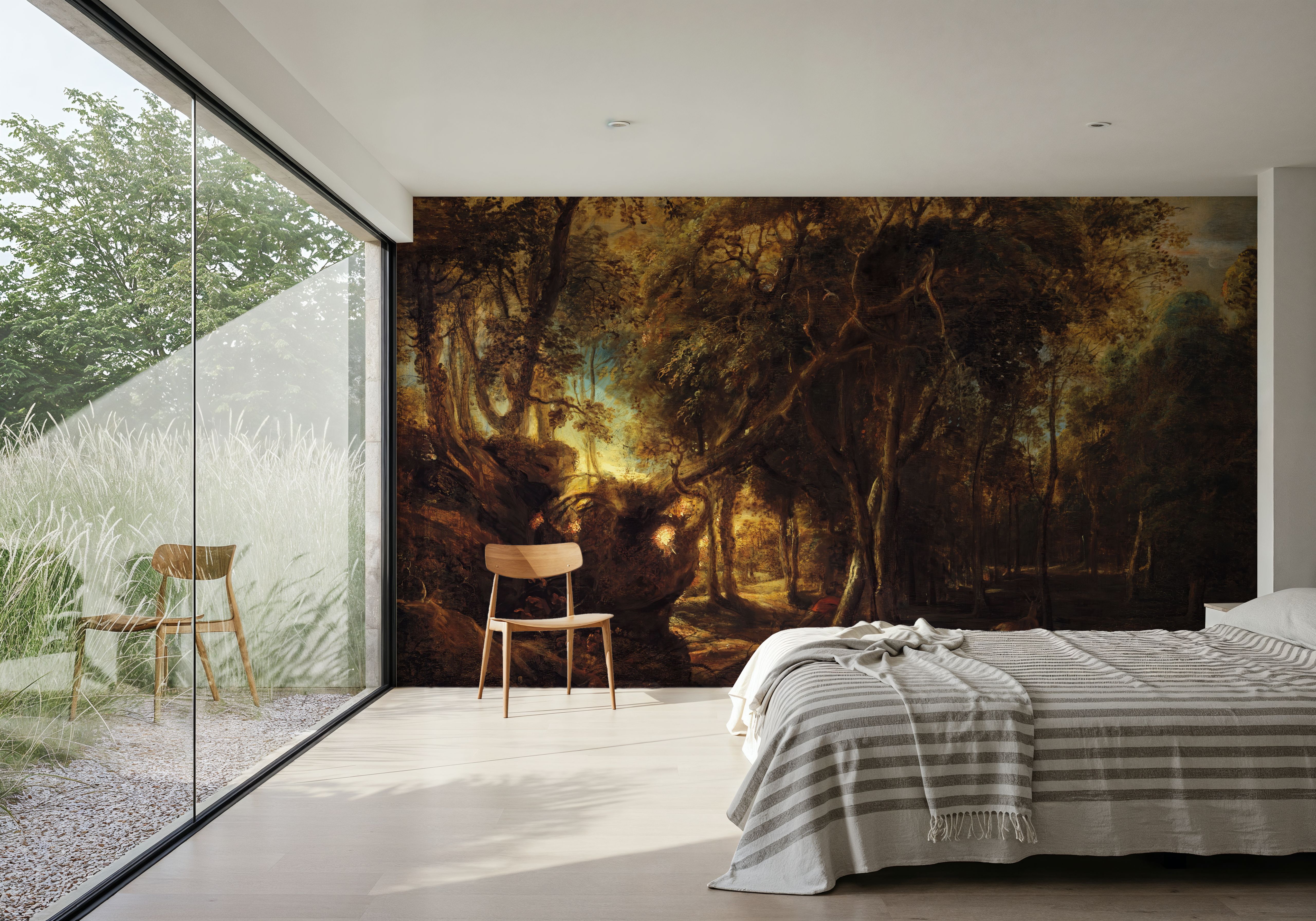 A Forest at Dawn with a Deer Hunt