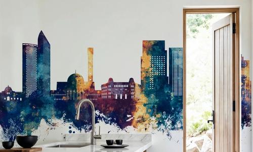 Algiers Algeria Skyline Blue & Bronze
