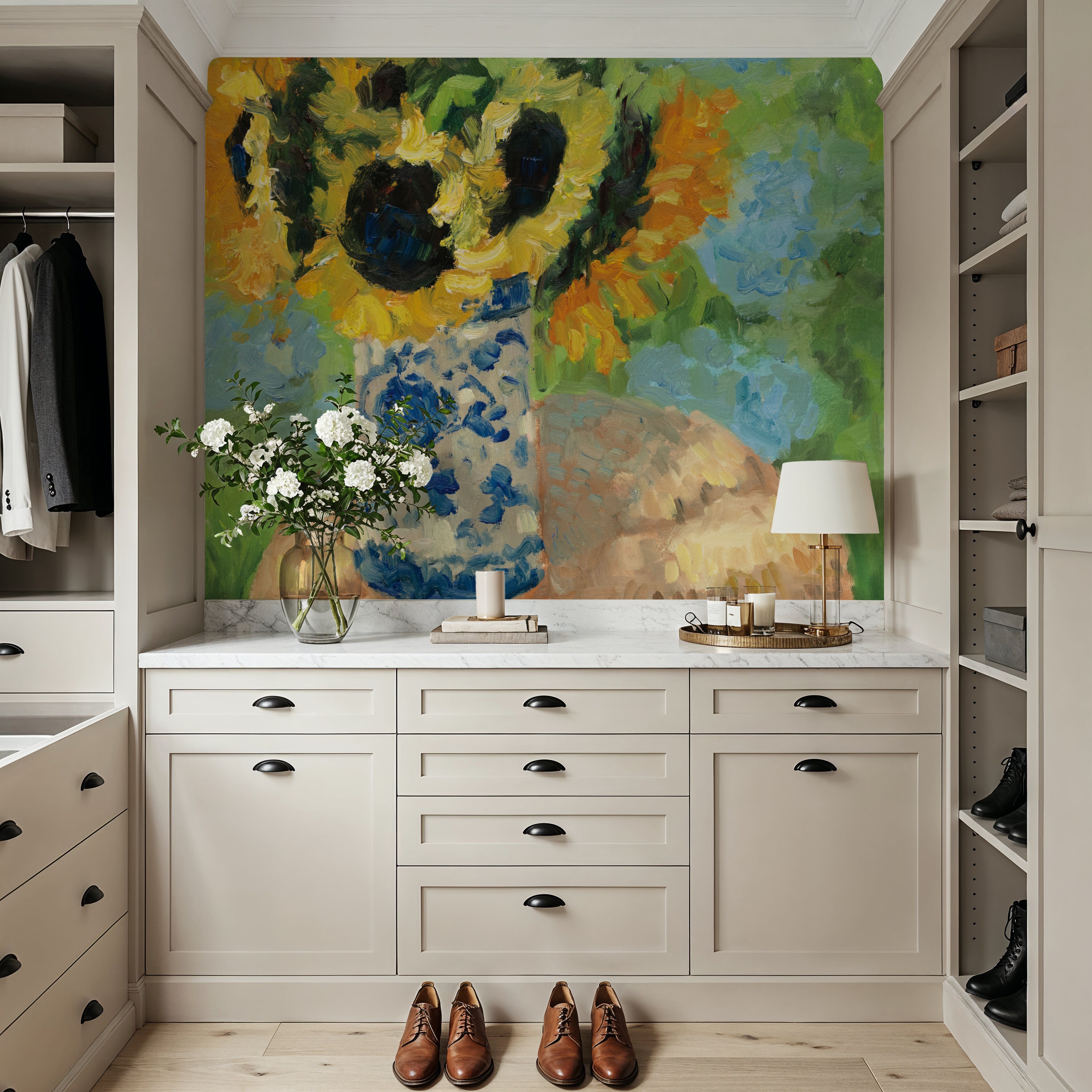 Sunflowers and Hydrangeas