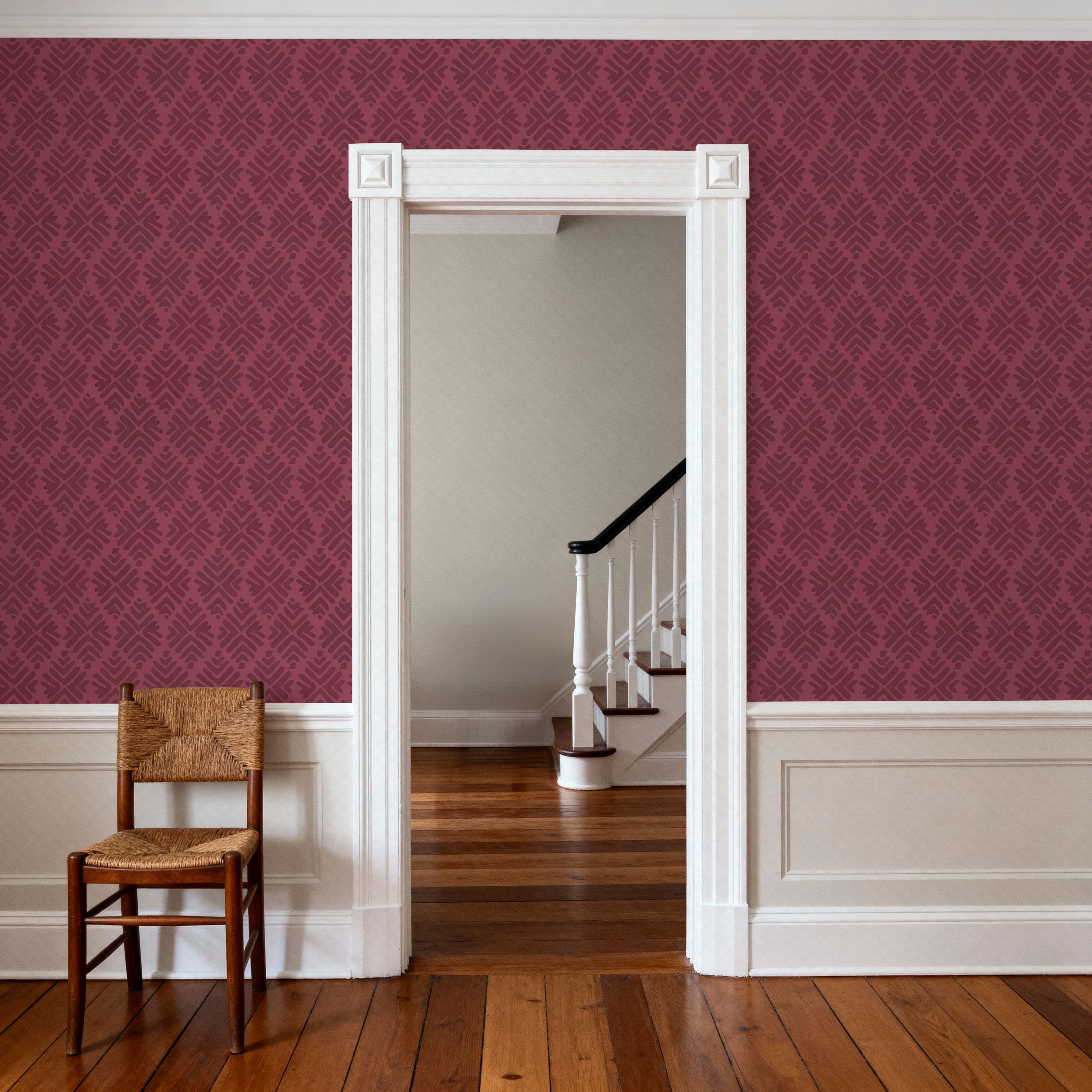 Bohemian Leaves Burgundy