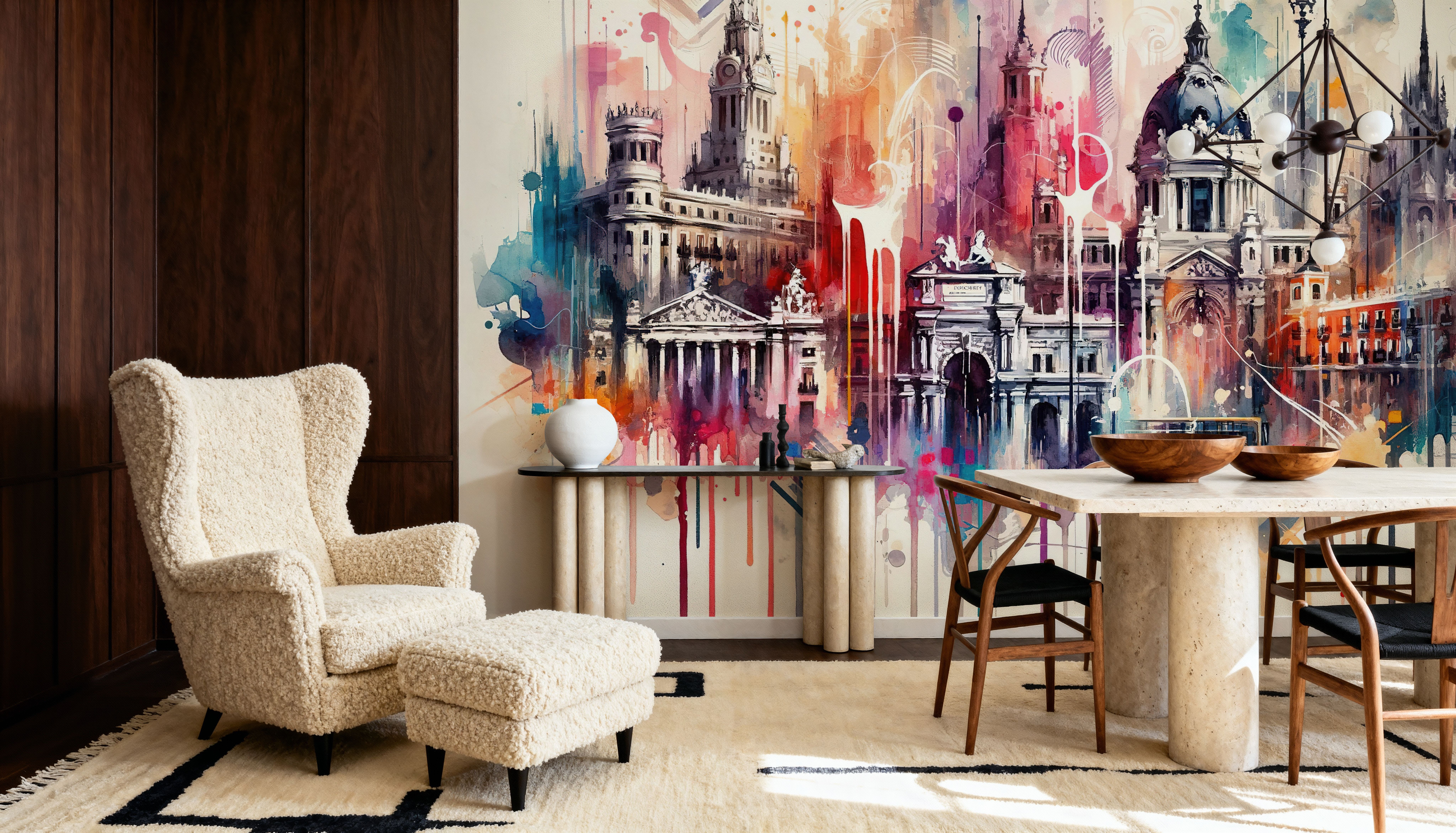 Watercolor Skyline Madrid