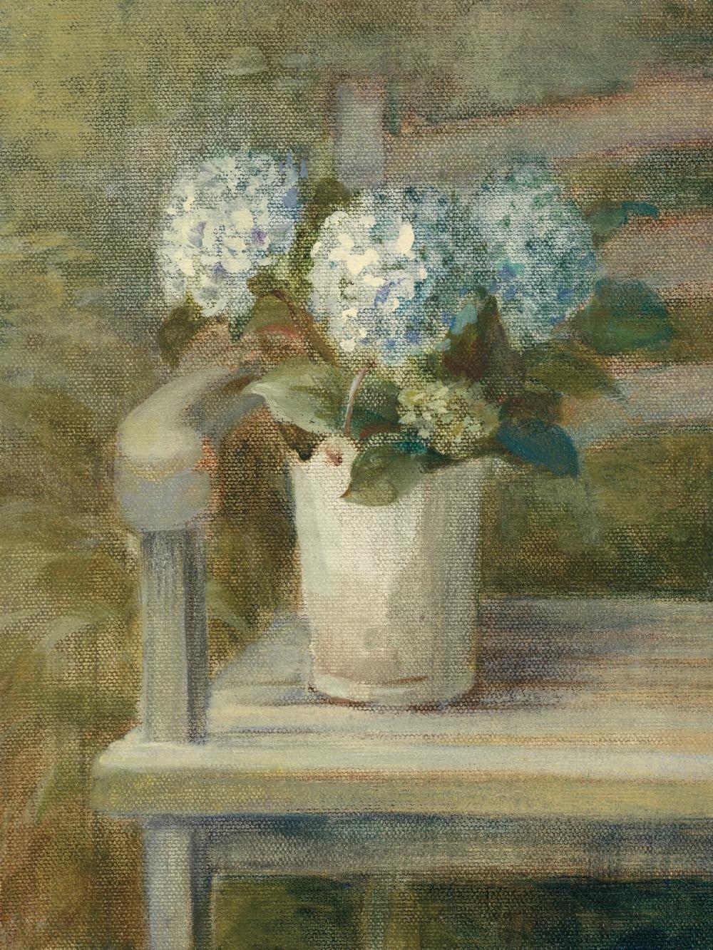 Hydrangea Bouquet on Bench
