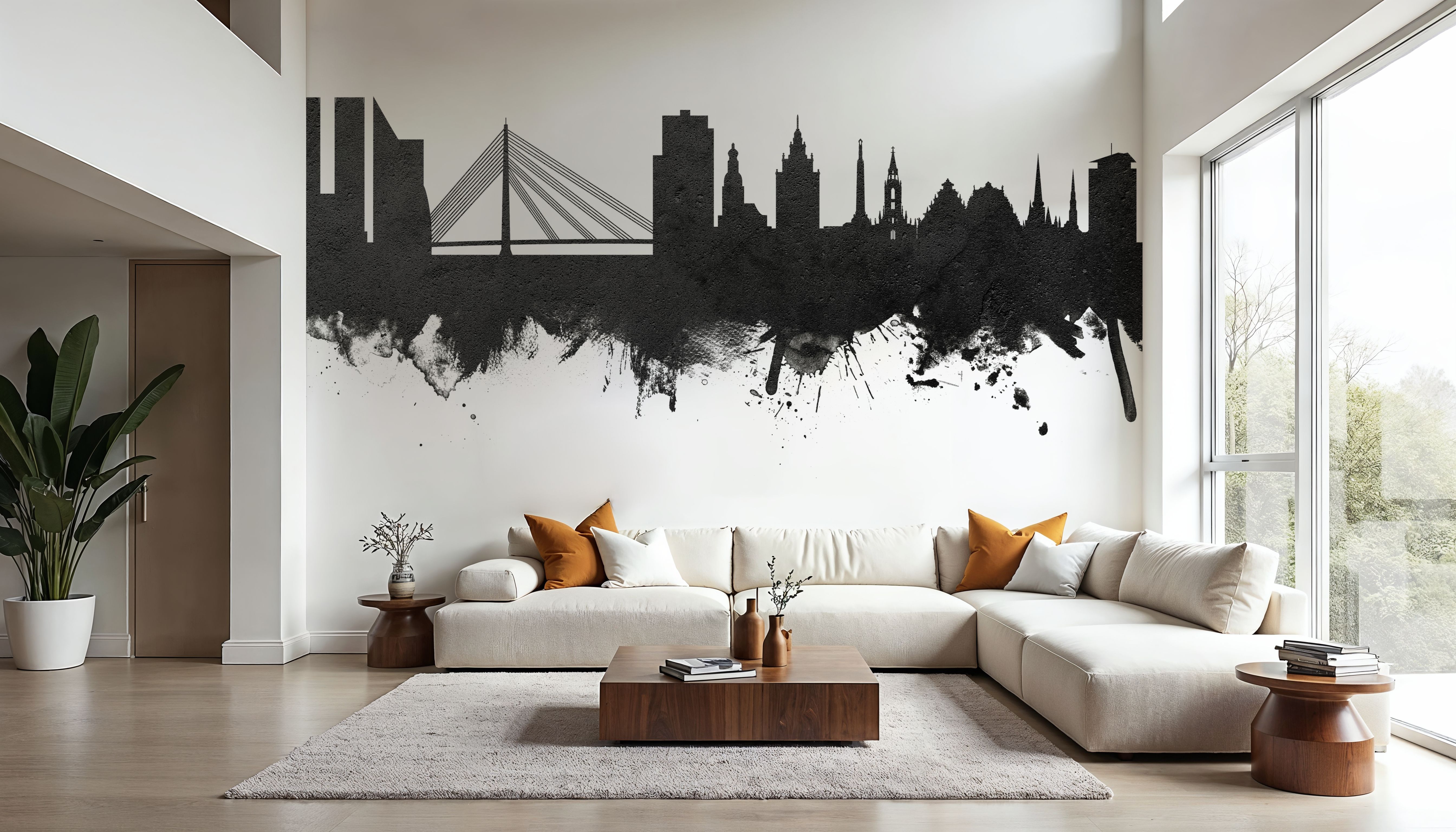 Riga Latvia Skyline Black & White