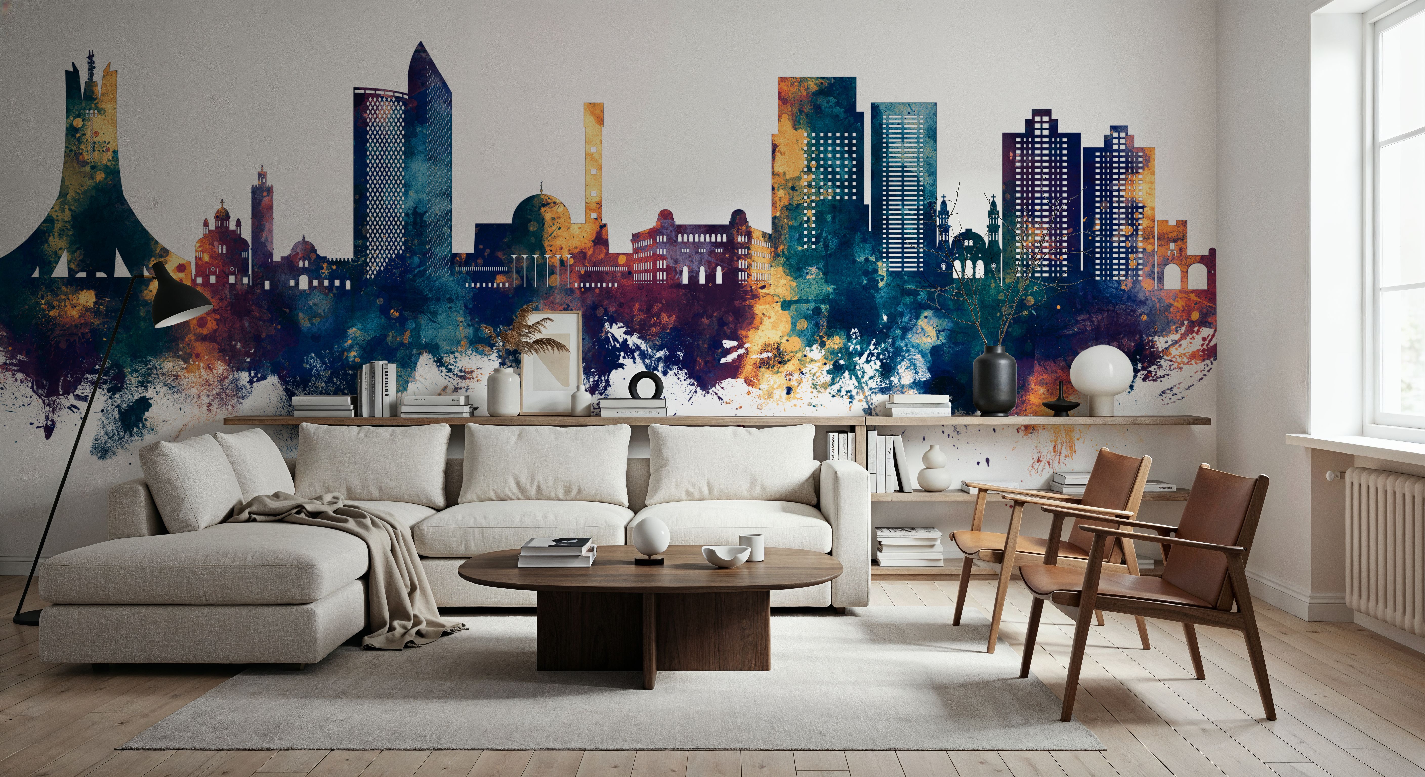 Algiers Algeria Skyline Blue & Bronze