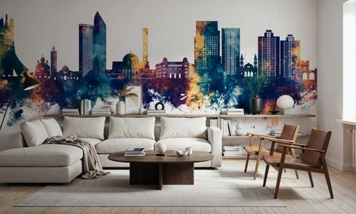 Algiers Algeria Skyline Blue & Bronze