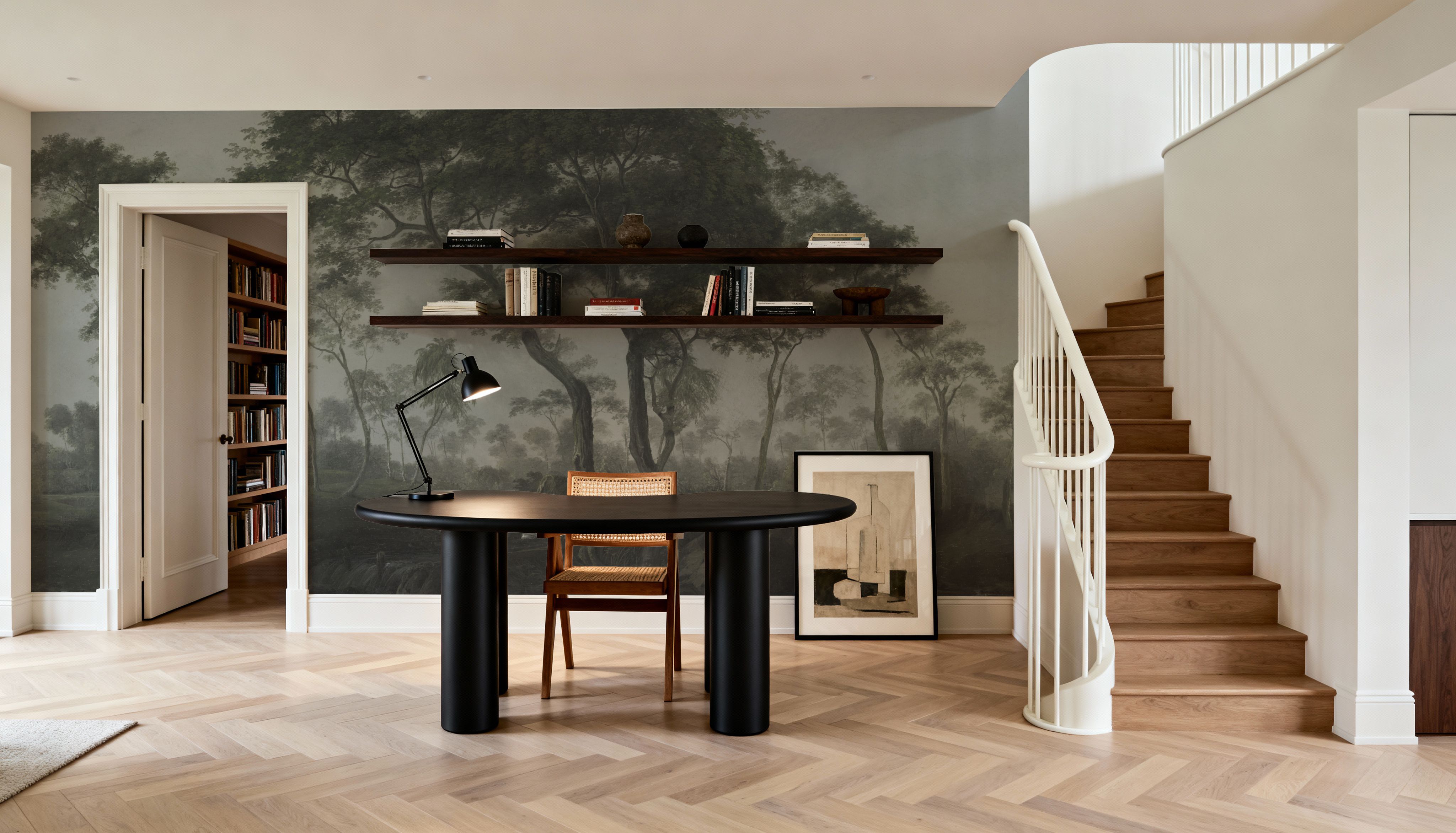 Woodland Brook, Moody Green, Behang