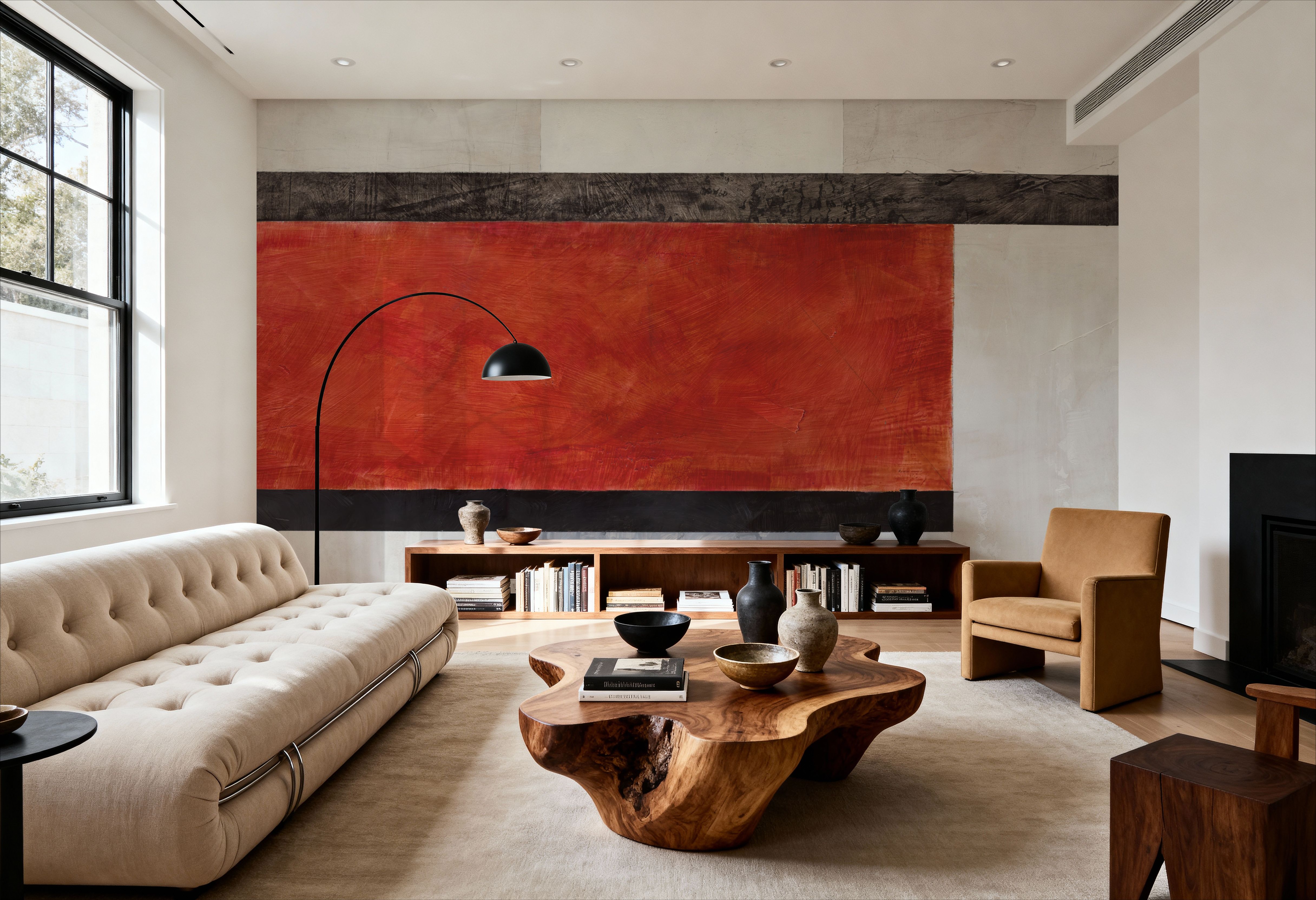 Wall Mural - Balance Beam I No Lines - Abstract Squares mural wallpaper - Hallway staircases - Wallism UK - Premium, Textured or Peel & Stick