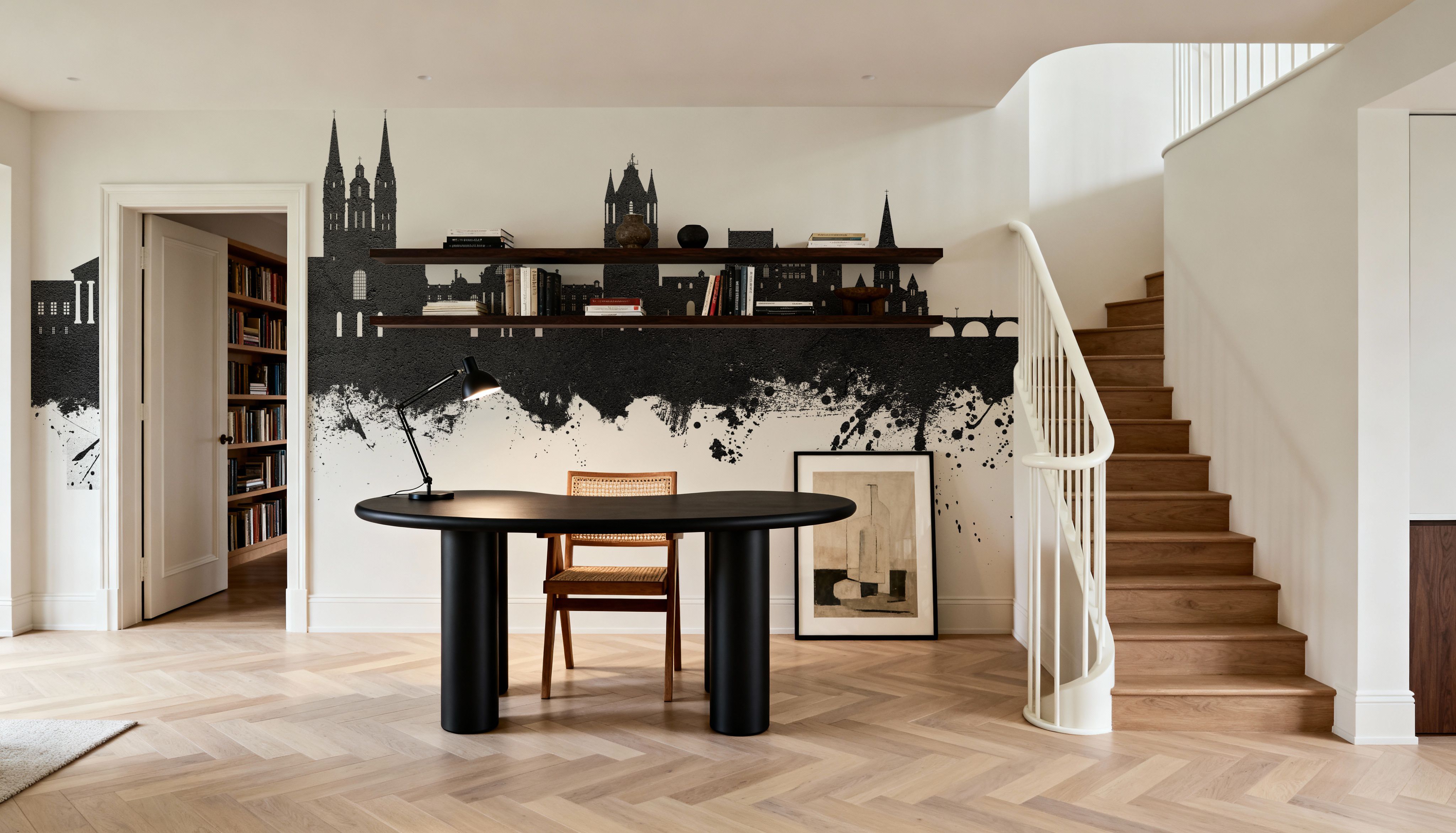 Angers France Skyline Black & White