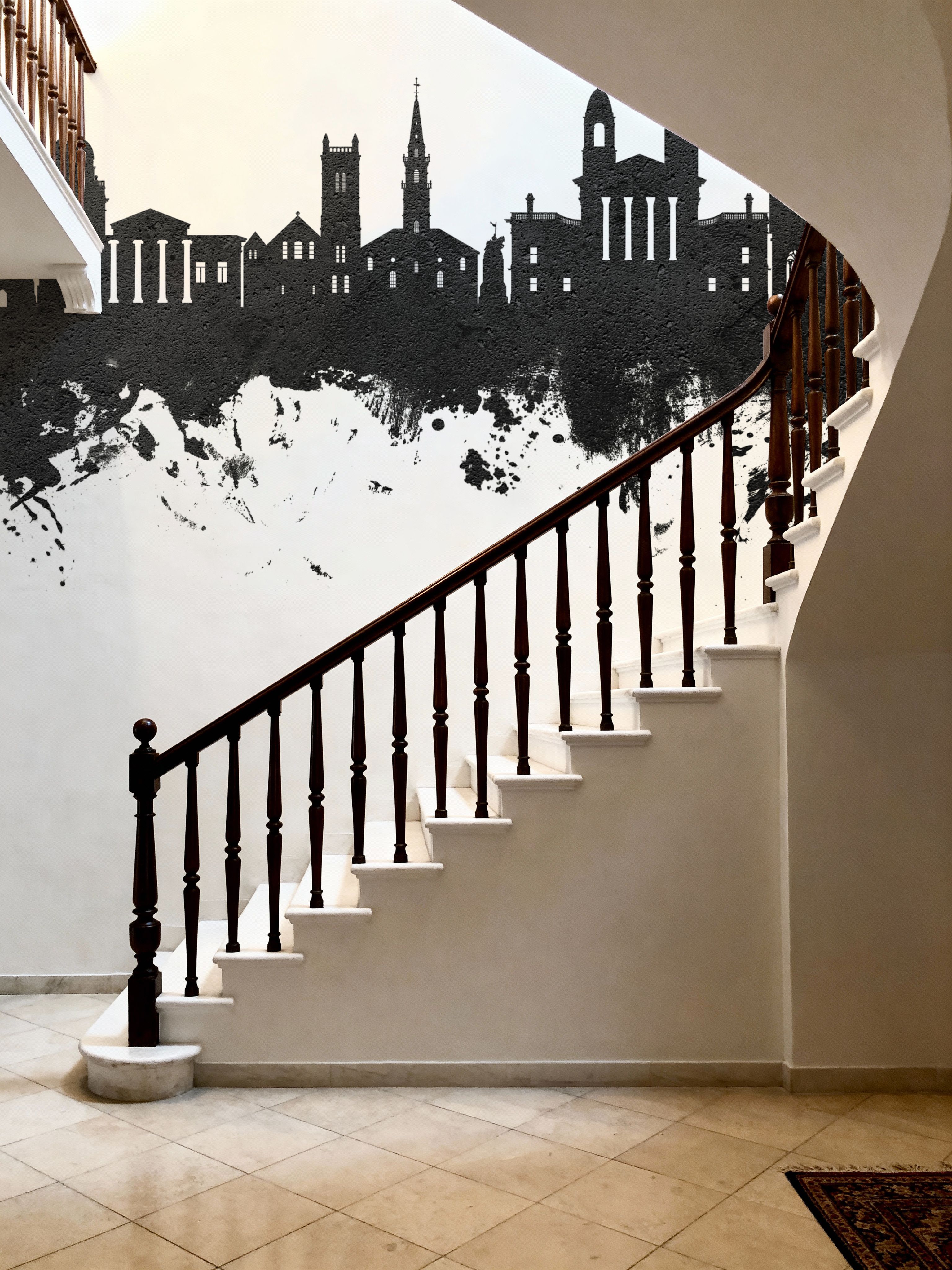 Paisley Skyline Black & White