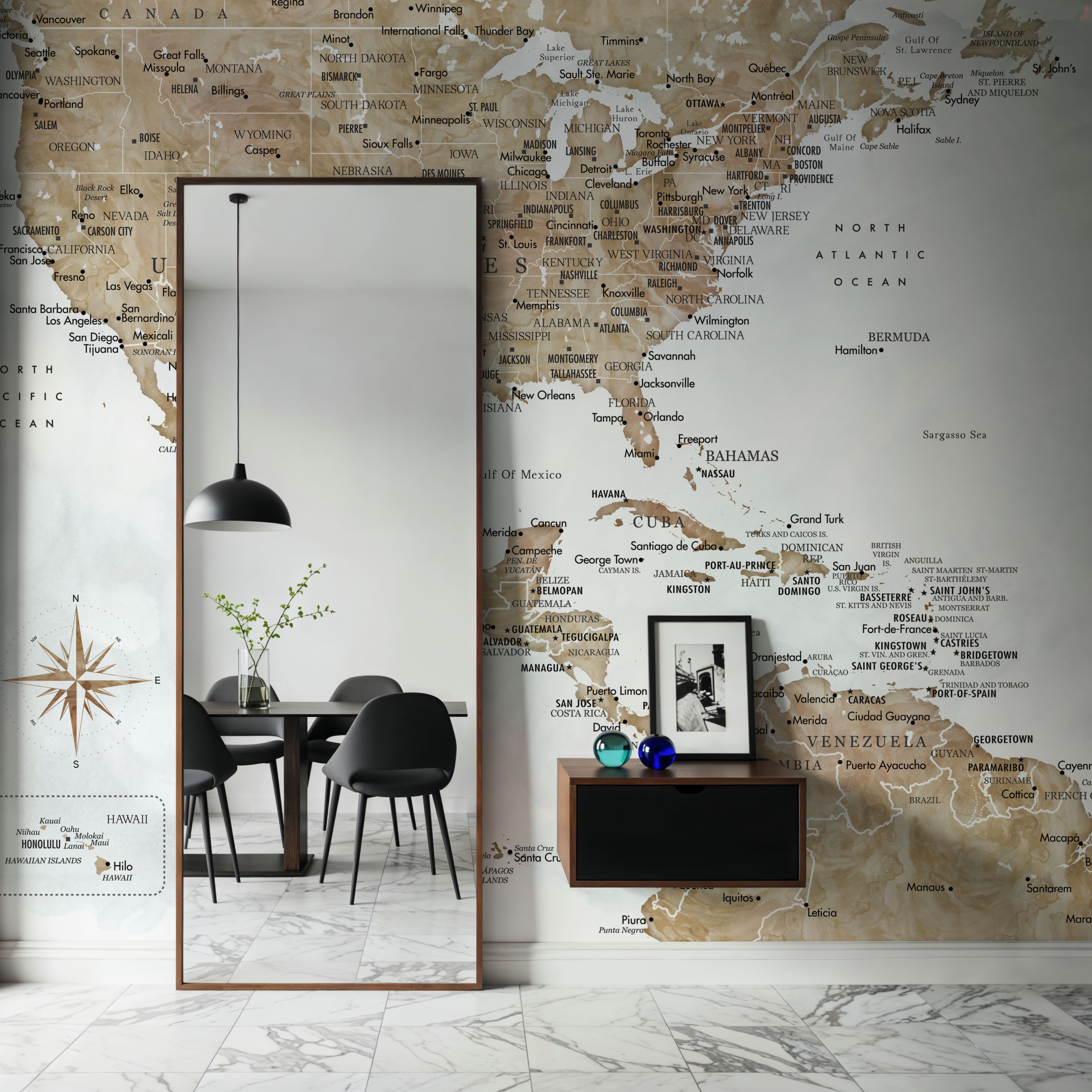 US Mexico Caribbean Map - Abey Wash