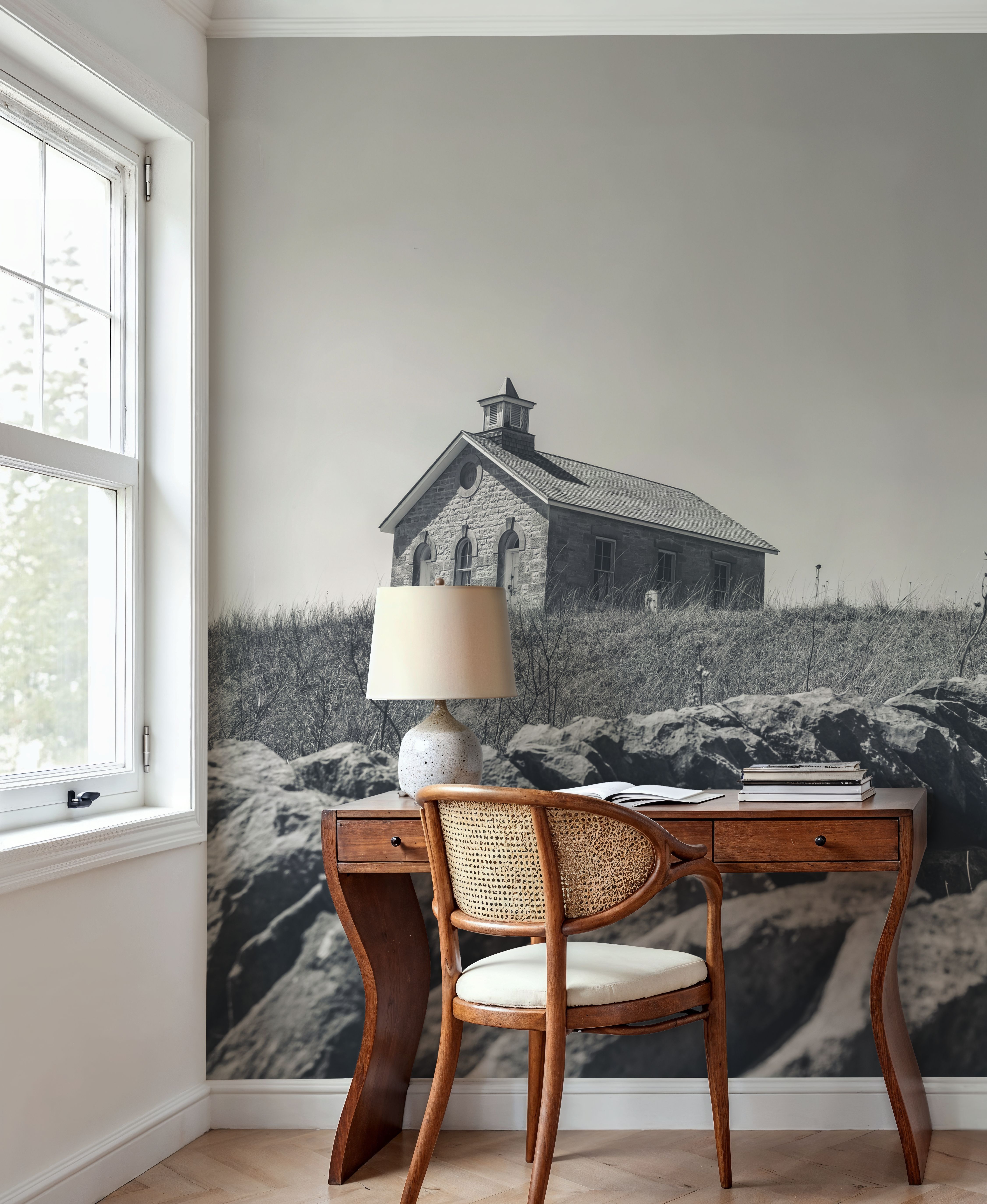 One Room Schoolhouse BW