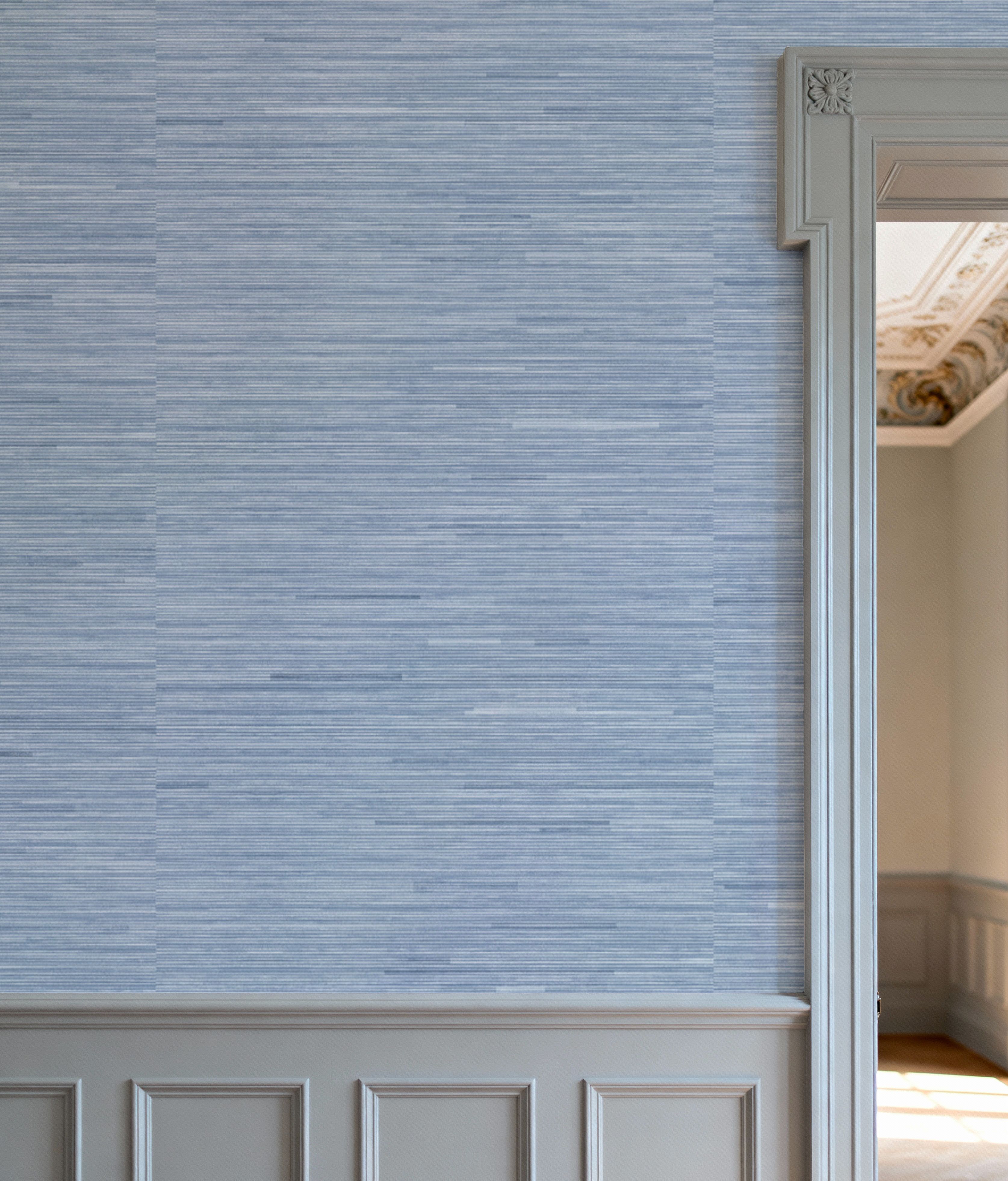 Faux Grasscloth with Visible Seams, Sky