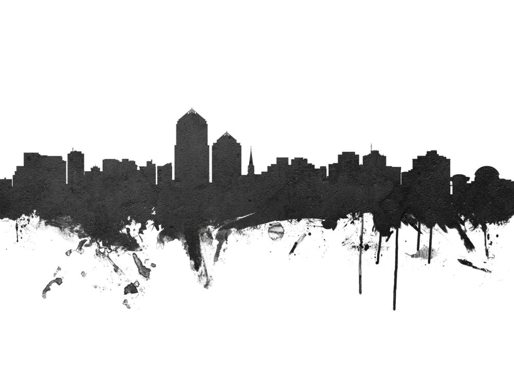 Albuquerque New Mexico Skyline Black & White