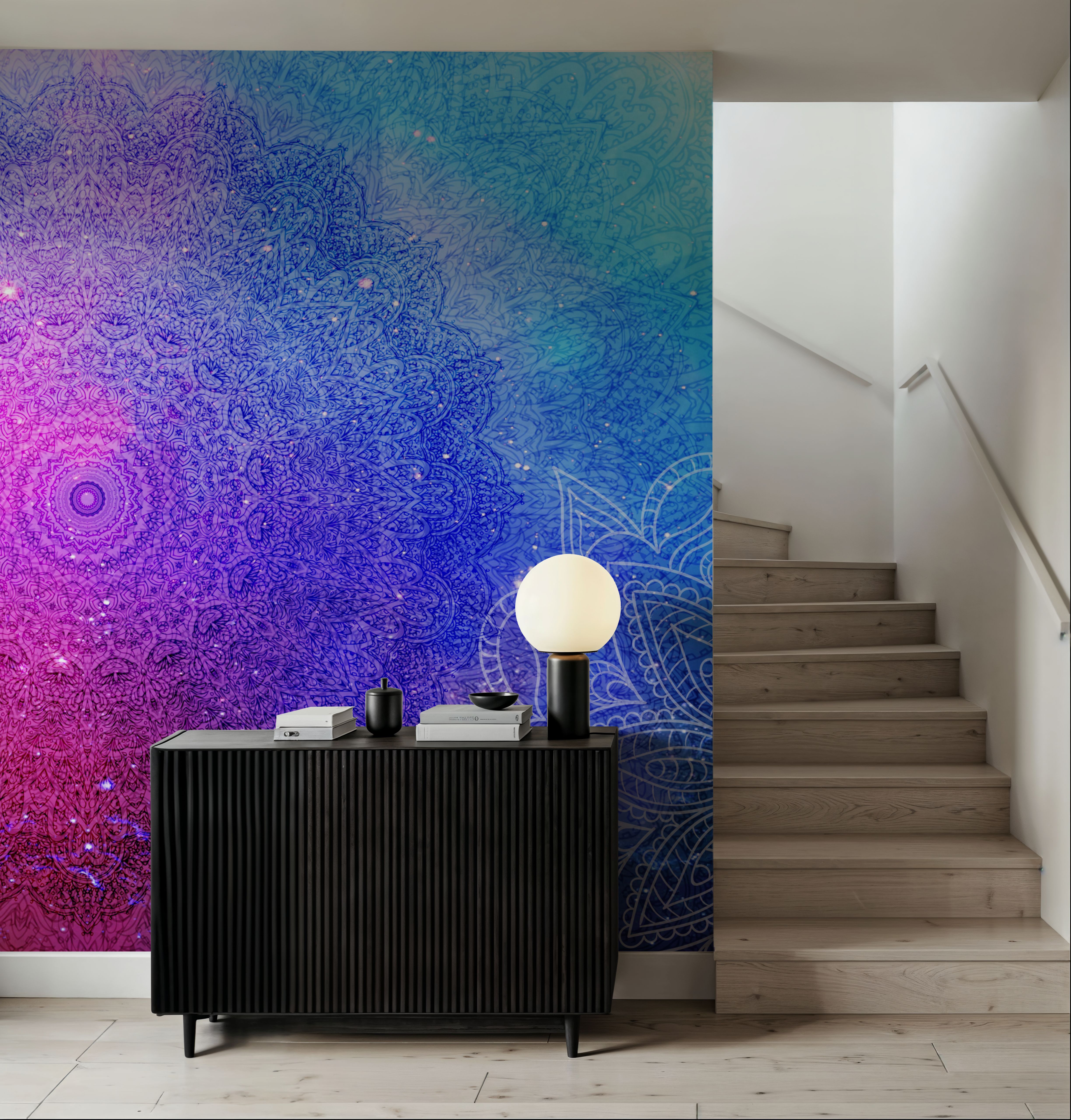 Mandala, Blue & Pink