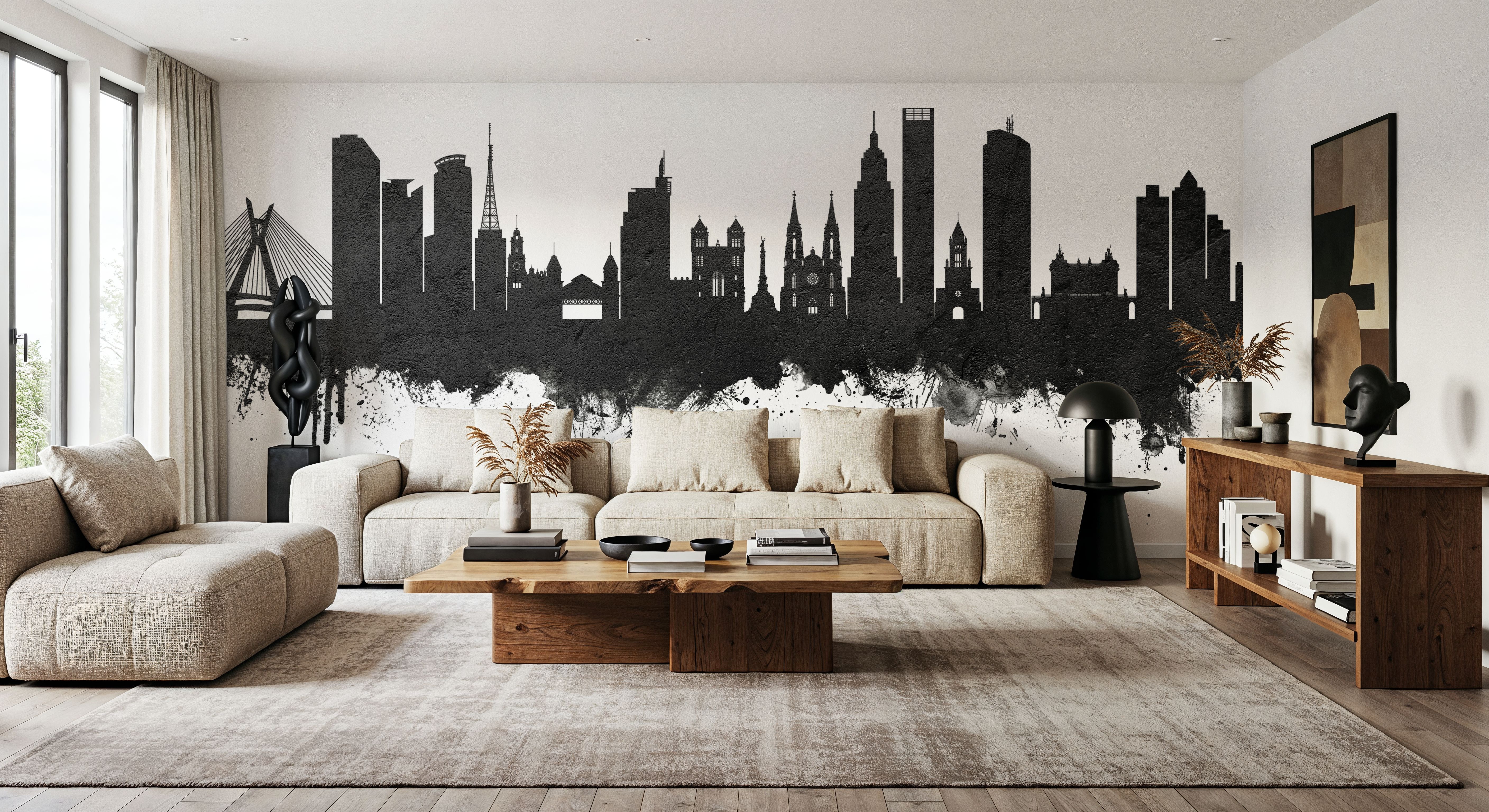 São Paulo Brazil Skyline Black & White