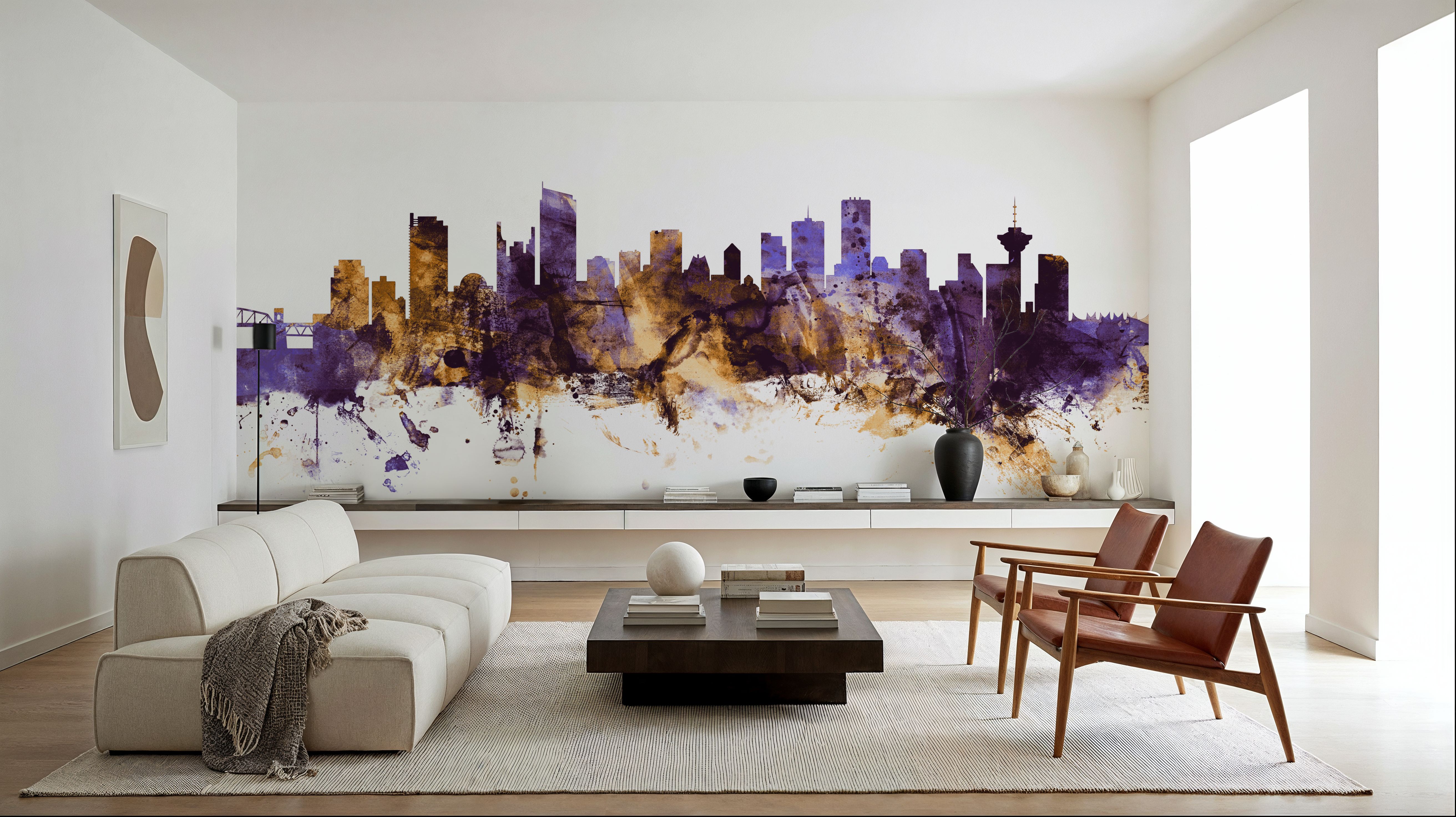 Vancouver Canada Skyline Purple & Gold