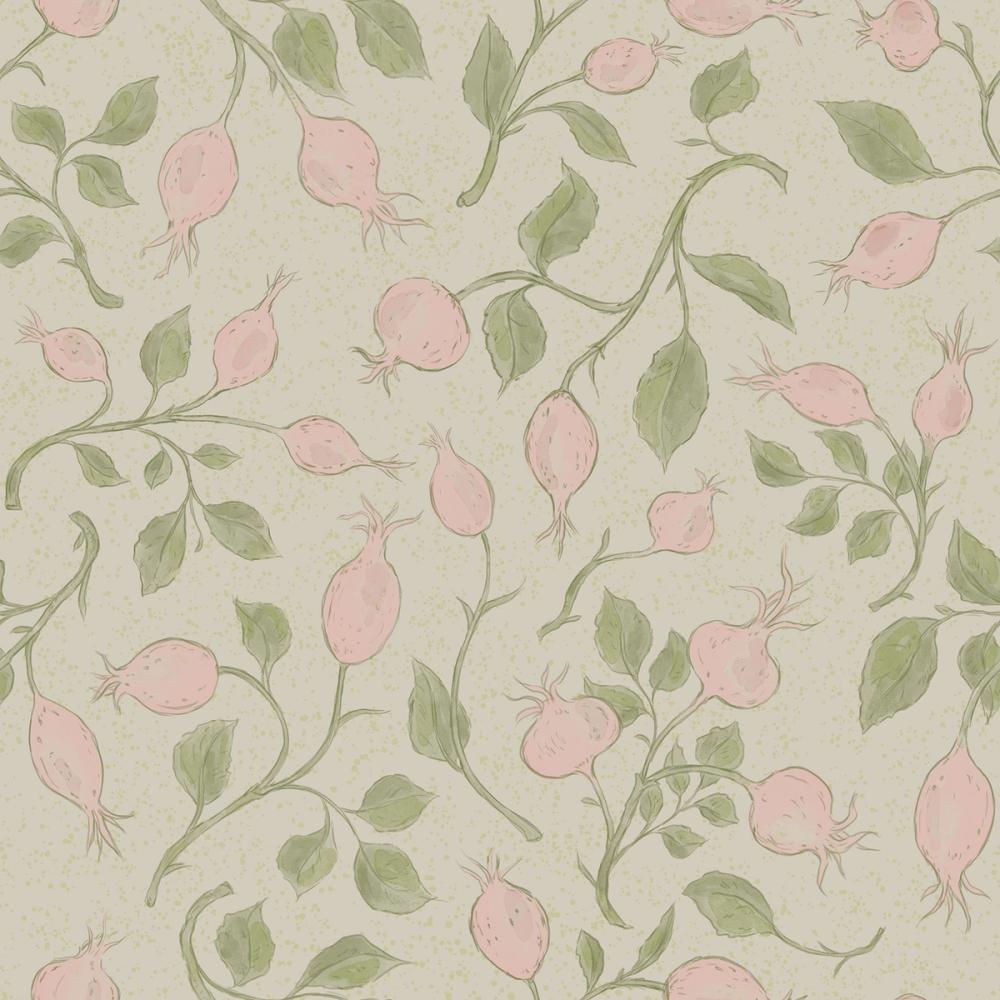 Rosehips, Blush on Light Green