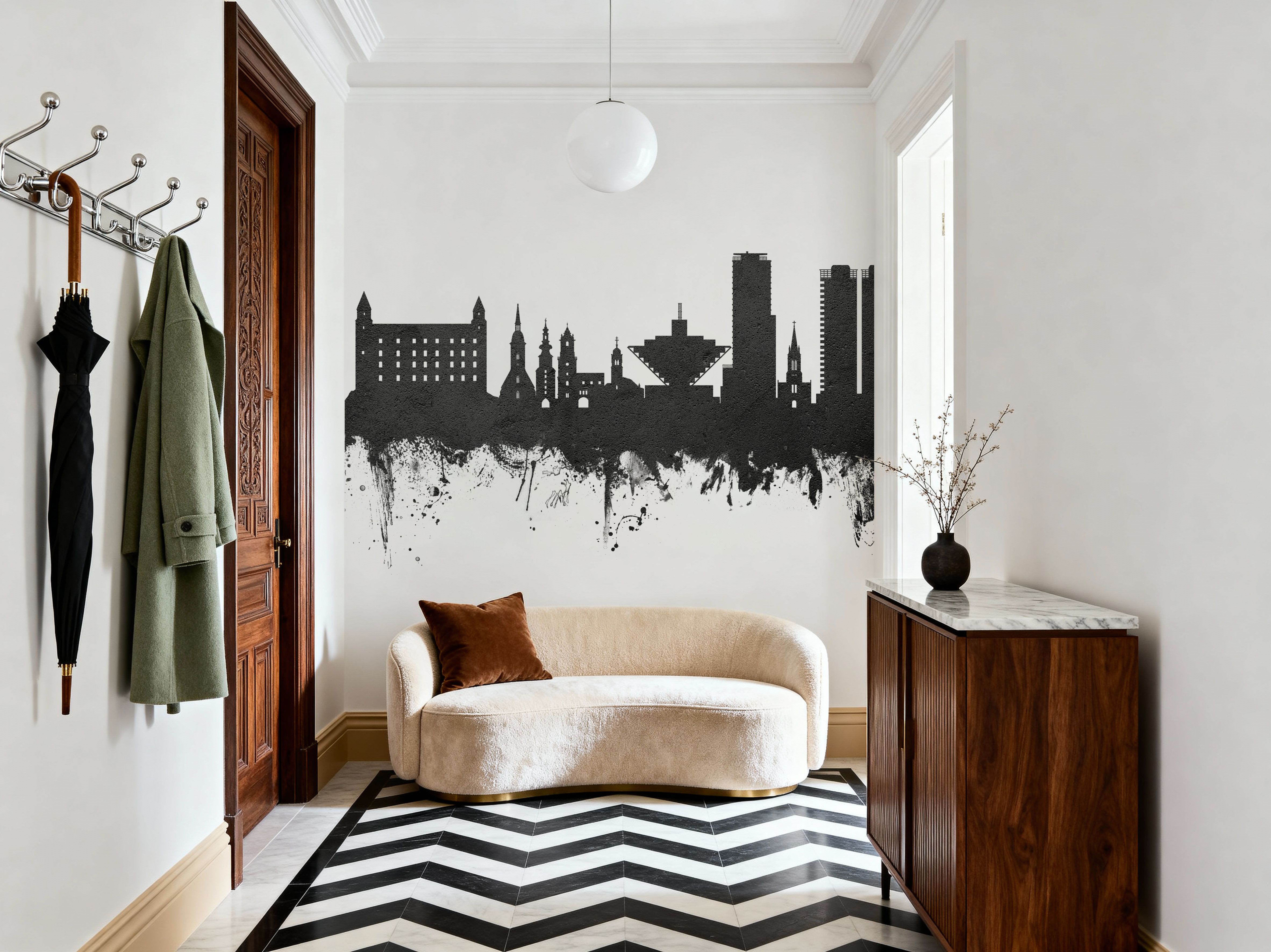 Bratislava Slovakia Skyline Black & White