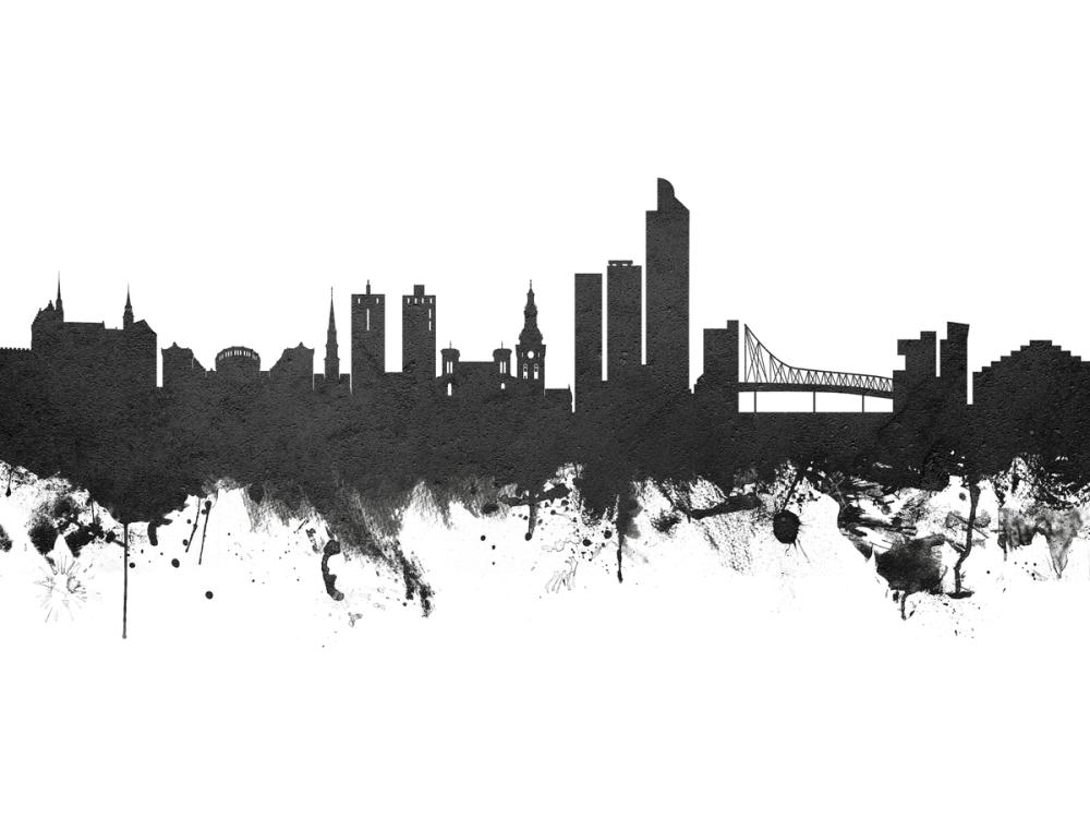 Oslo Skyline Black & White