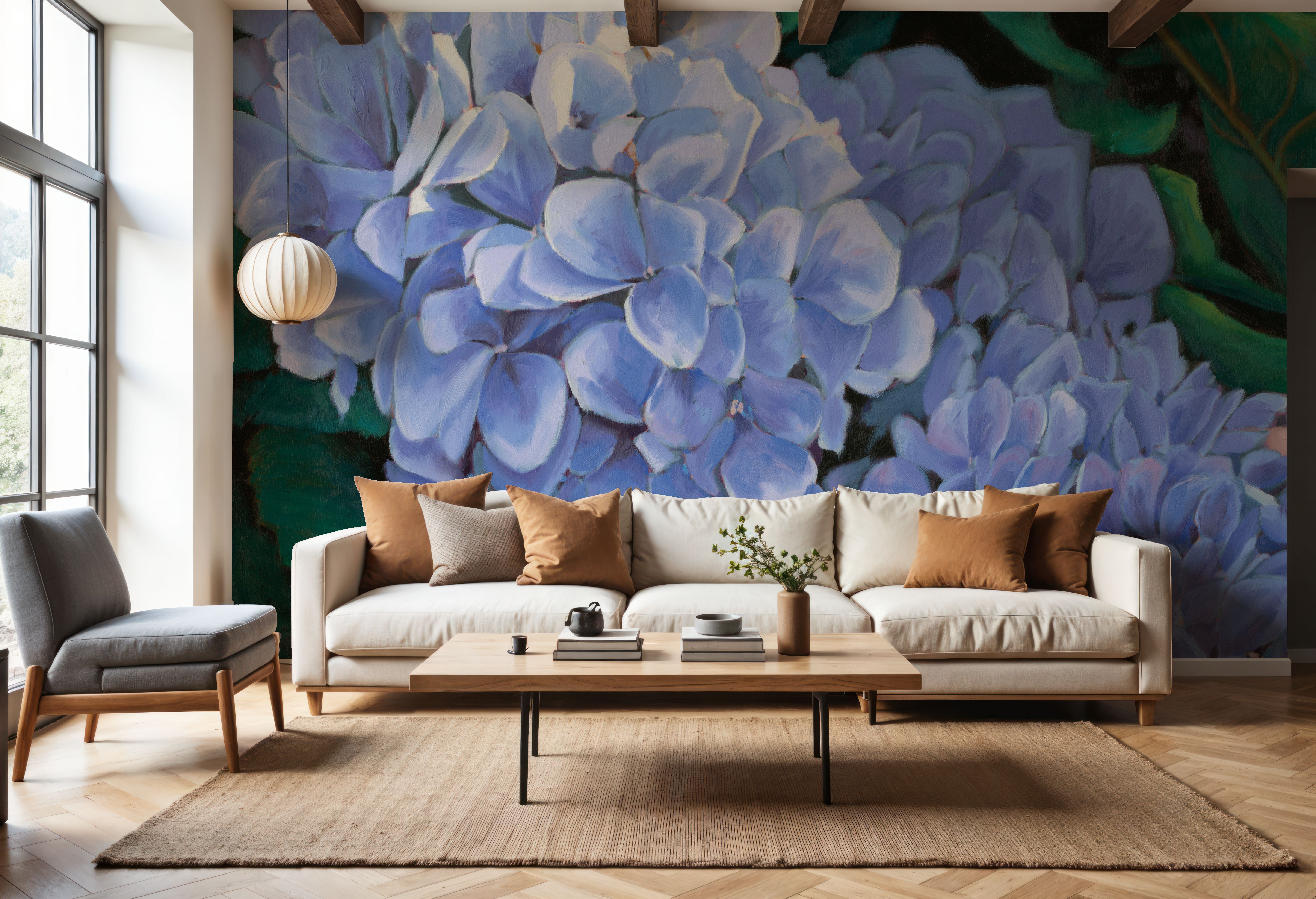 Periwinkle Hydrangea, Wallpaper