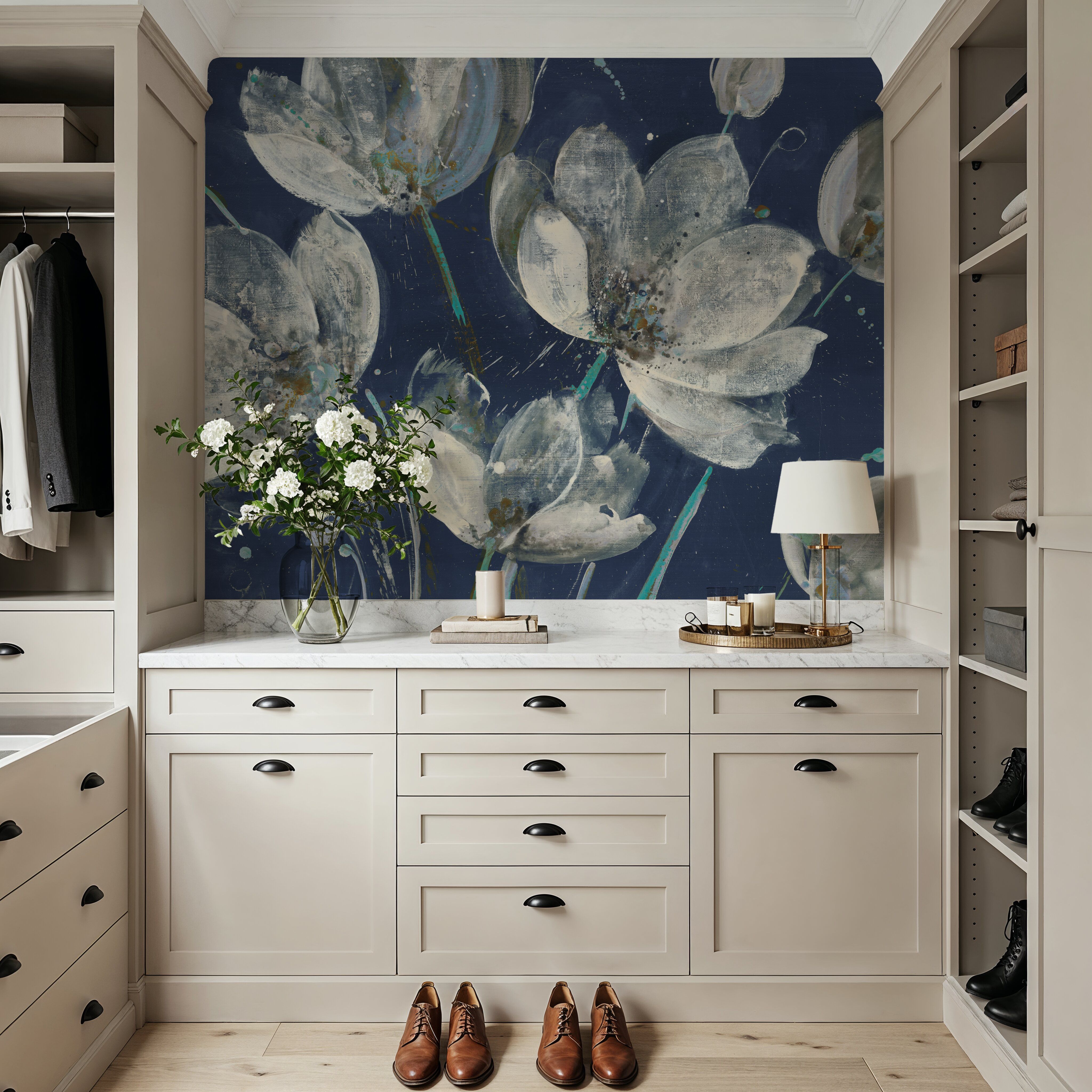 Midnight Garden with Light Blue