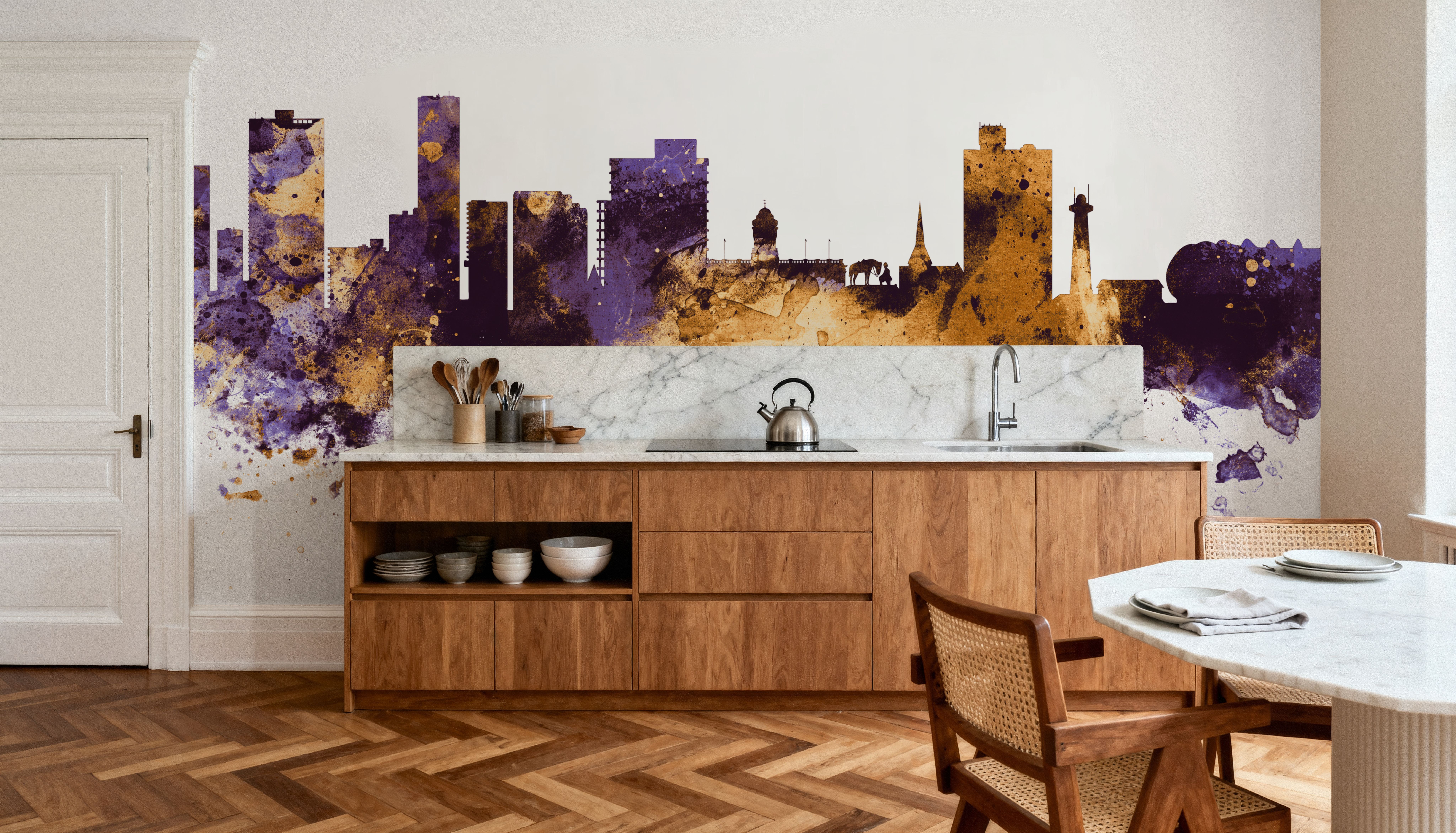 Port Elizabeth South Africa Skyline Purple & Gold