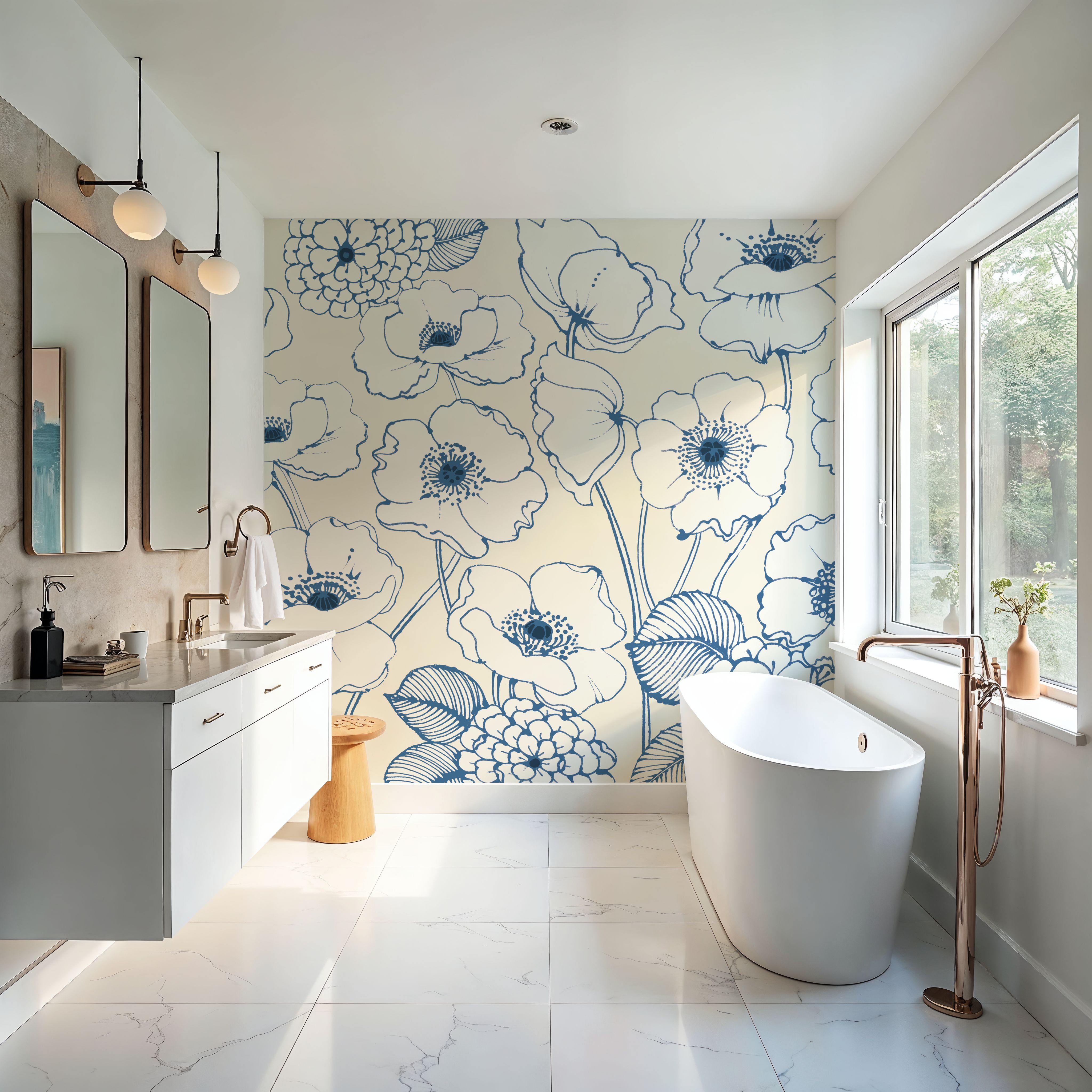 Pen and Ink Flowers I