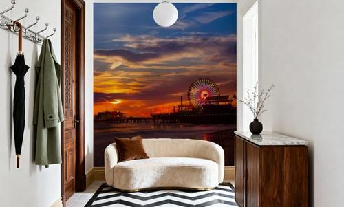 Santa Monica Pier Sunset Orange