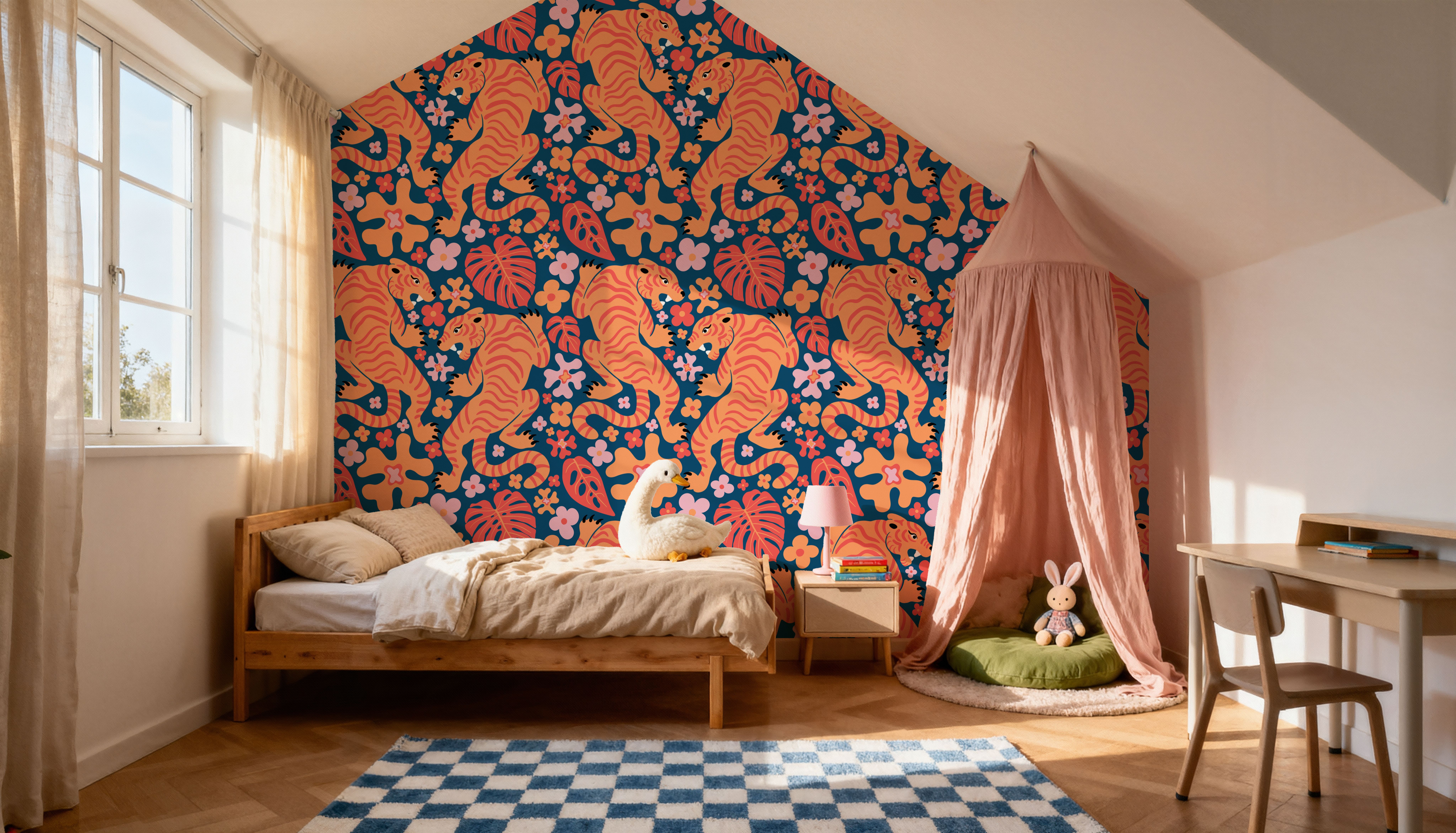 Otomi Cool Tigers, Orange & Navy