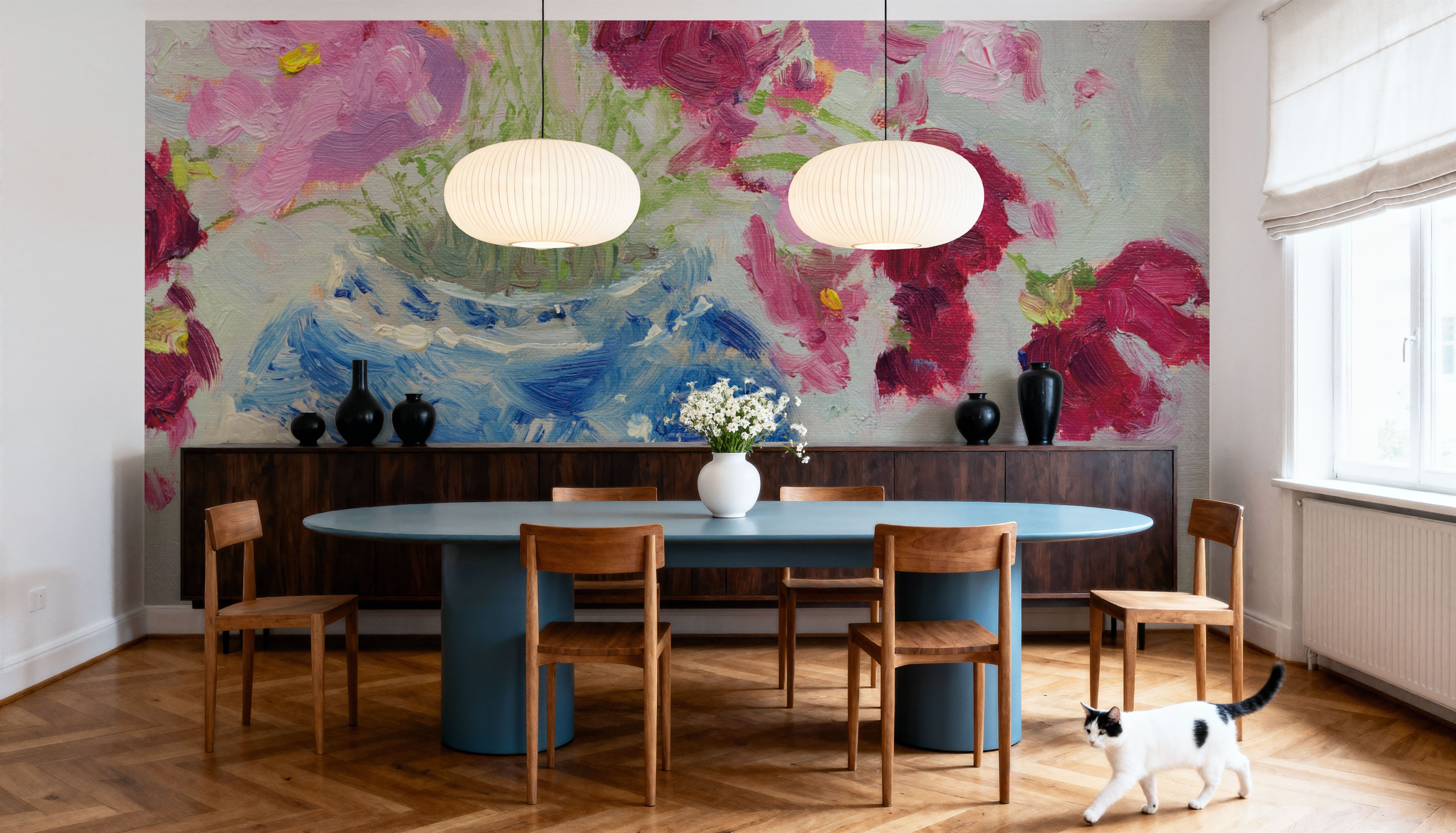 Cosmos in Chinoiserie Vase