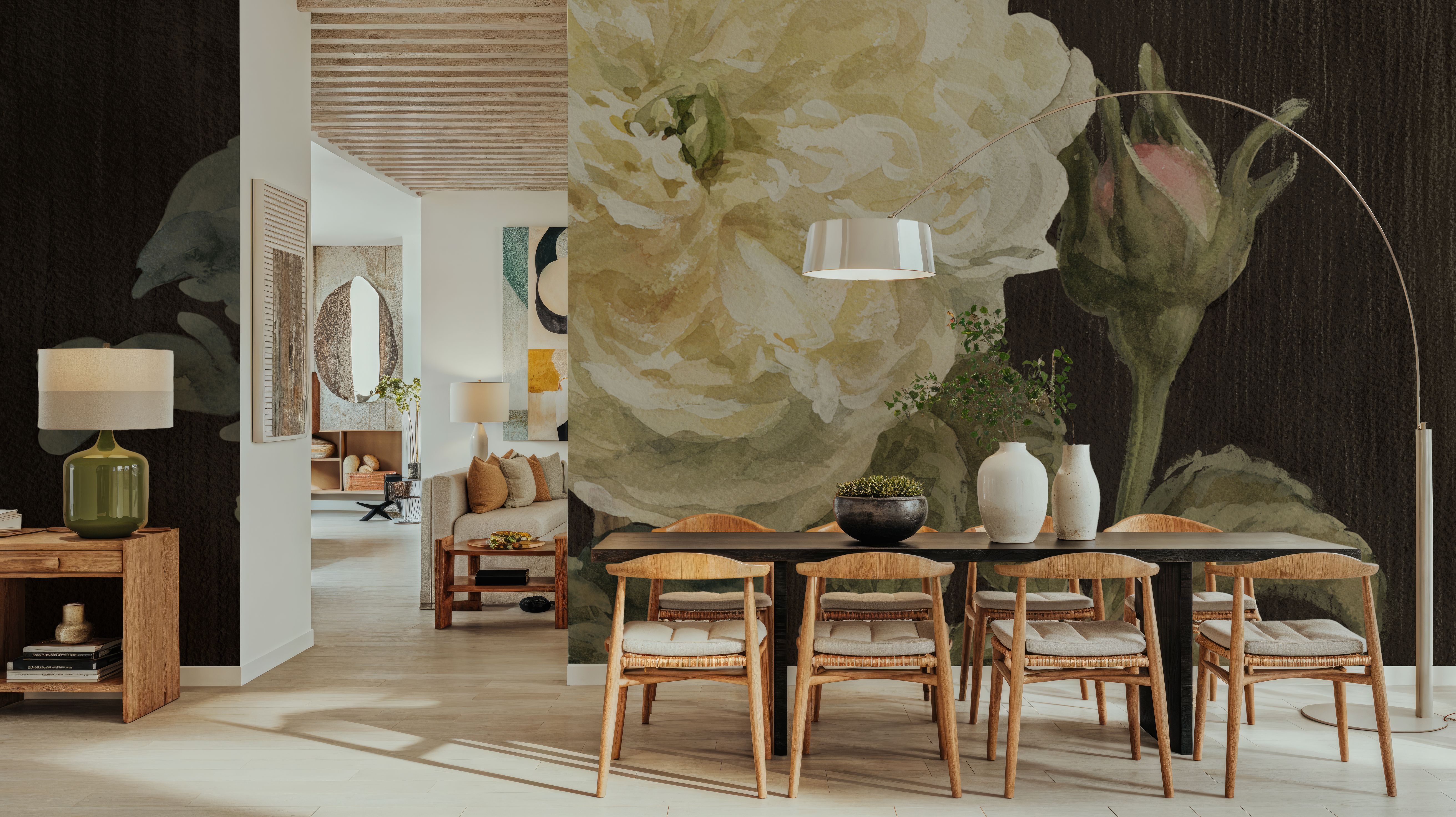 Heirloom White Rose on Black