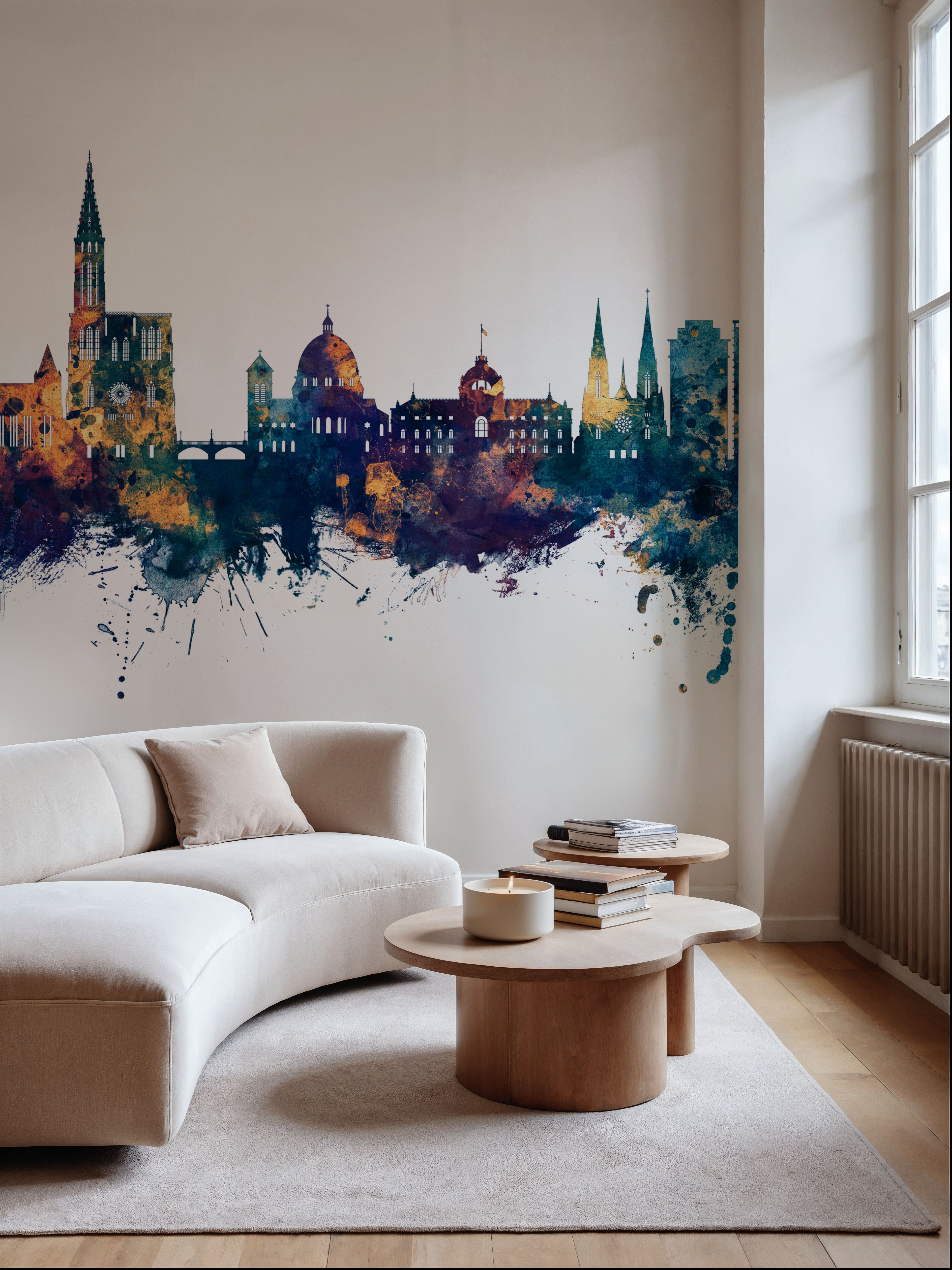 Strasbourg France Skyline Blue & Bronze