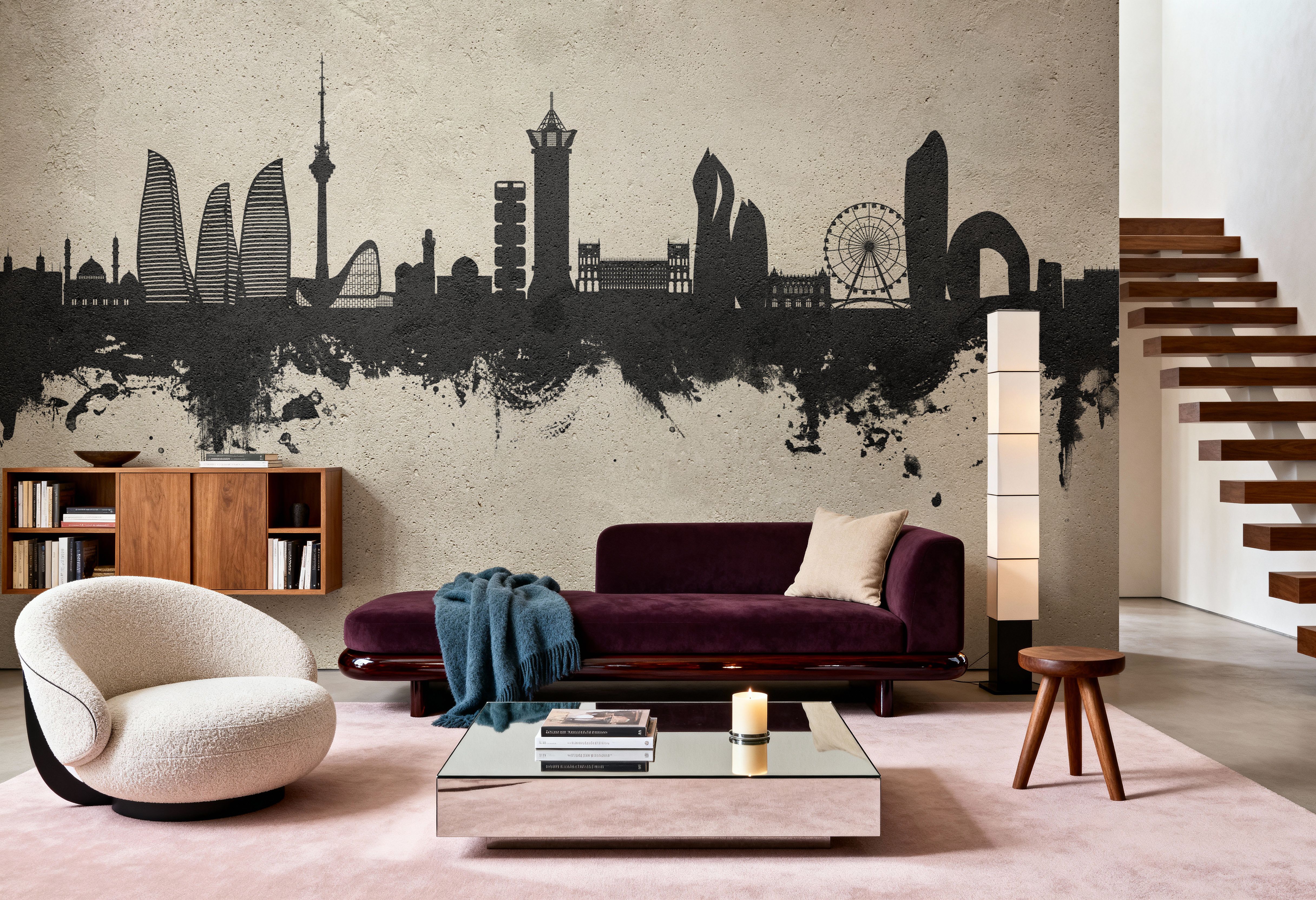 Baku Skyline Concrete, Tapeten