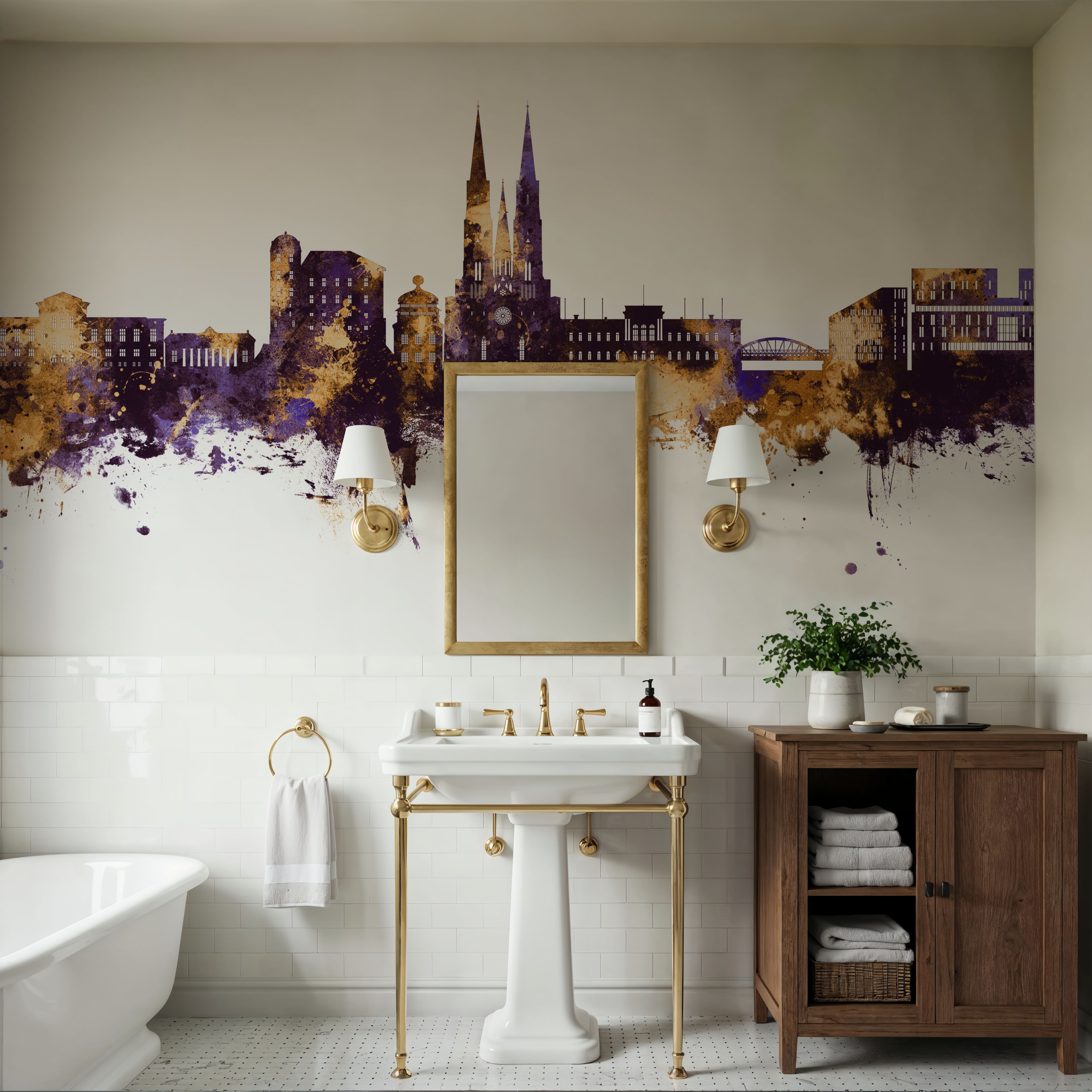 Uppsala Skyline Purple & Gold